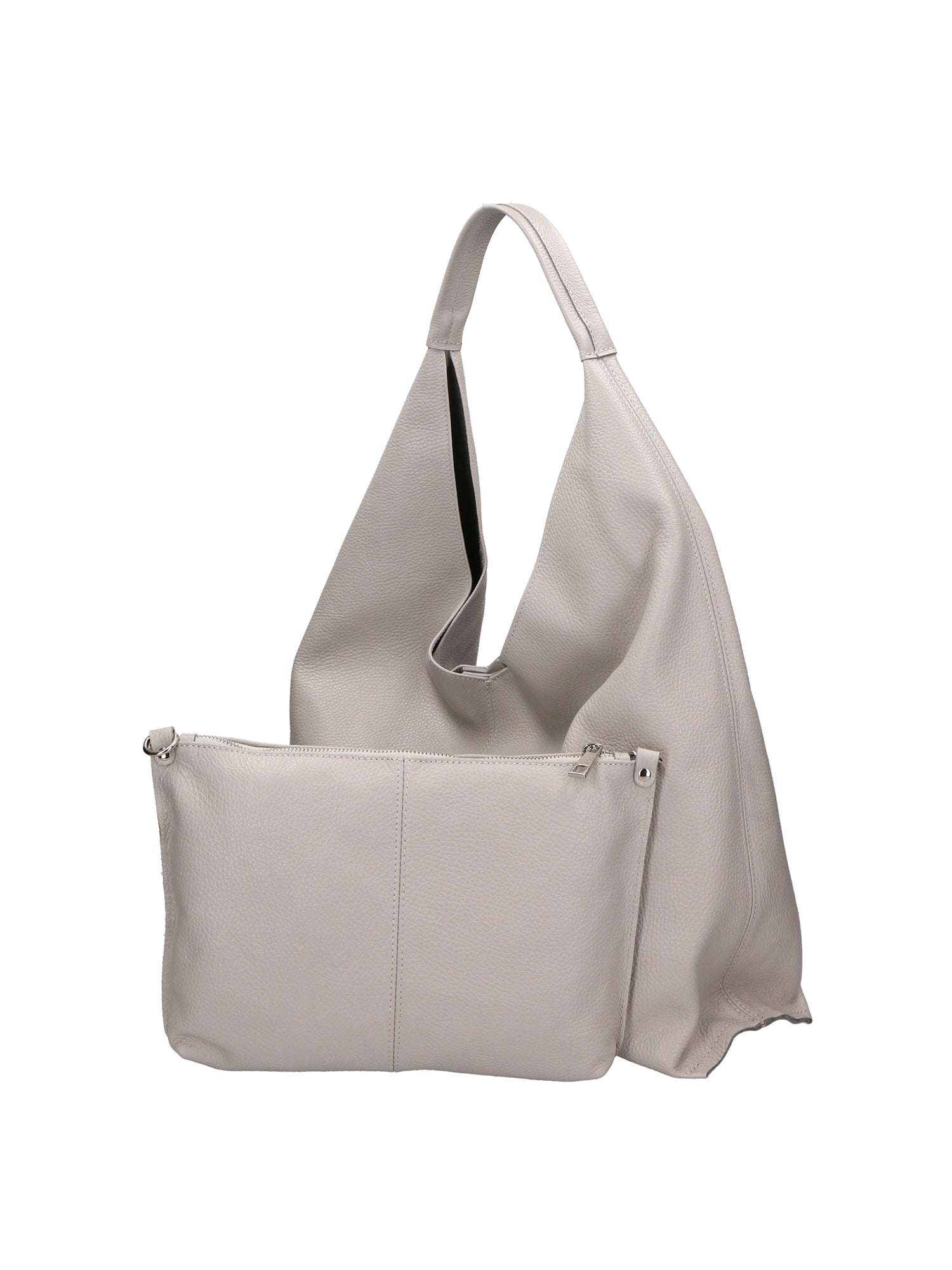 Ginger Borsa a spalla da donna Vera pelle 05788-D86 GRIGIO PERLA Chiara Ferretti