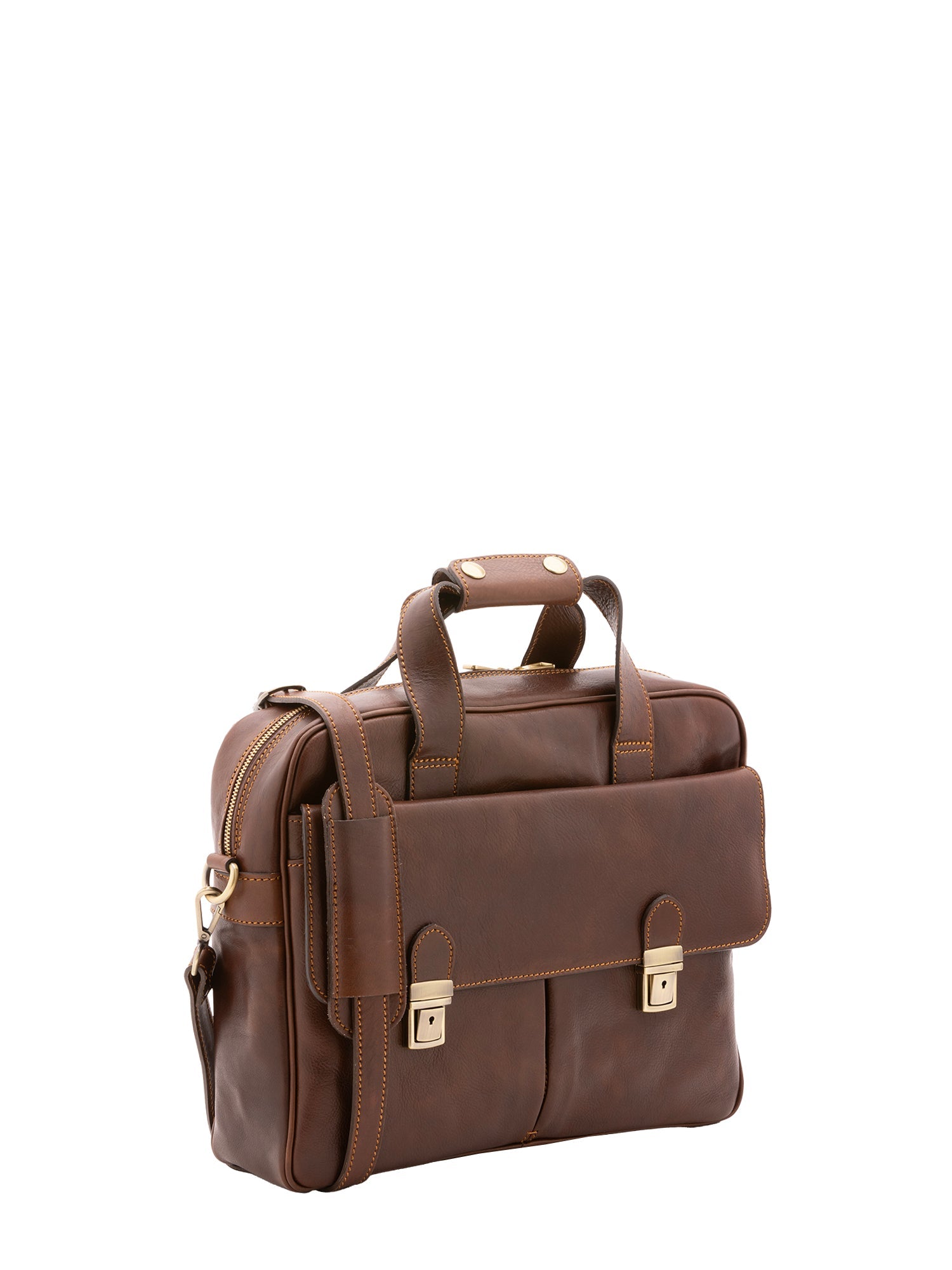 Borsa a mano unisex in vera pelle Made in Italy 4575-TESTA DI MORO Alessia Firenze