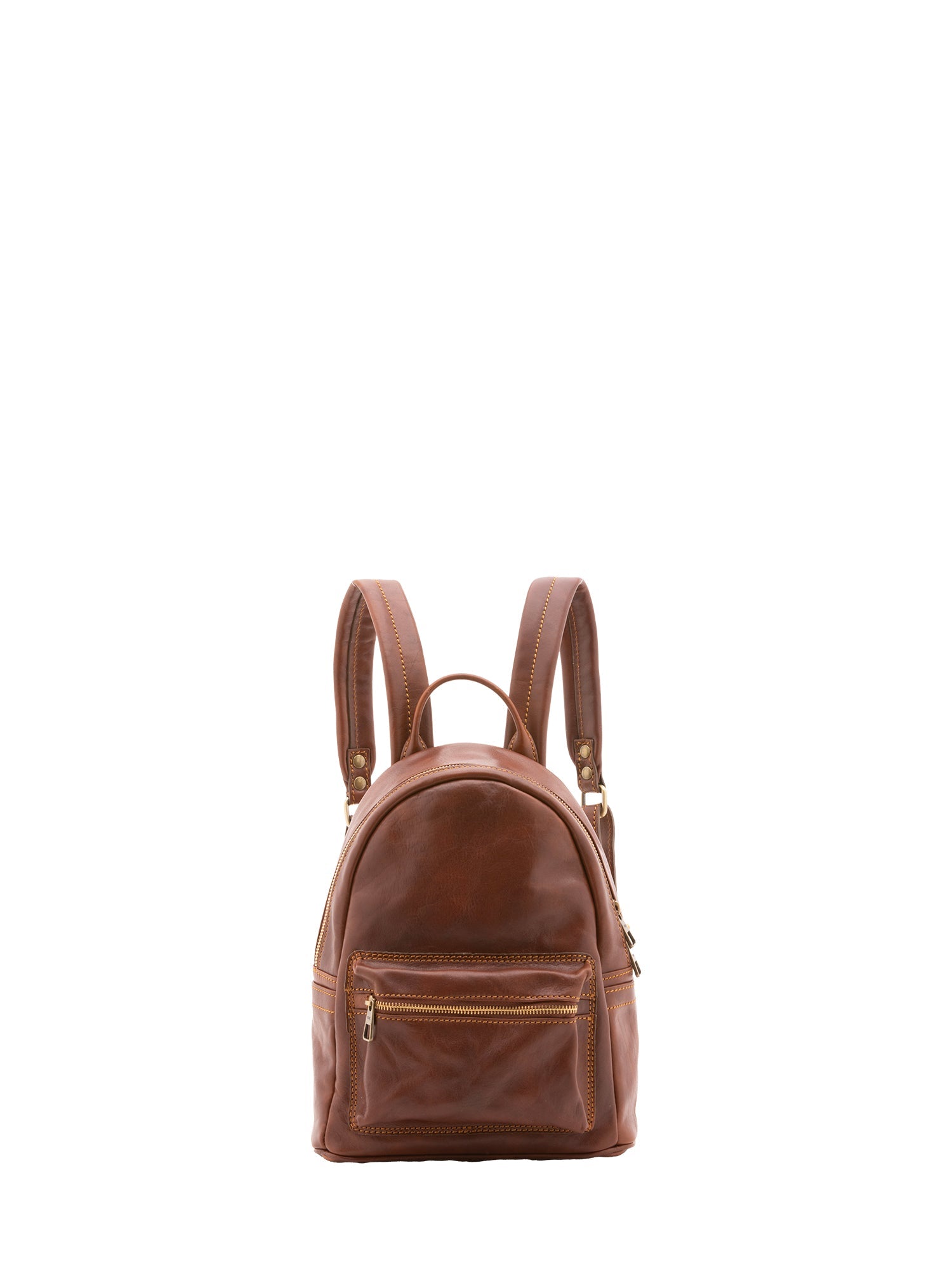 Zaino unisex in vera pelle 100% cotone 4460-MARRONE Alessia Firenze