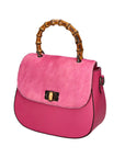 Natasha Borsa a mano da donna Vera pelle e Calfhair 191756-FUXIA FUCHSIA Chiara Ferretti