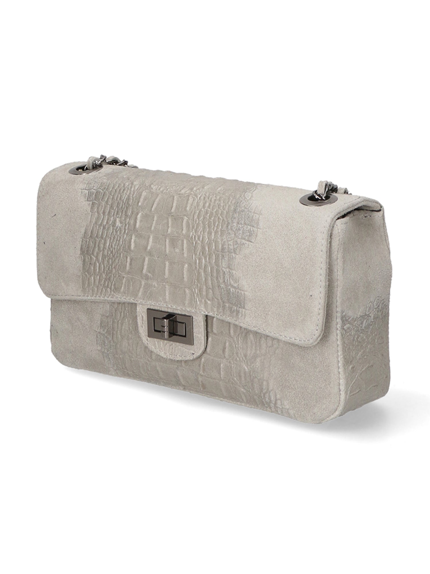 Edvige Borsa a spalla da donna Pelle Croco Stampata 80045-GRIGIO Chiara Ferretti