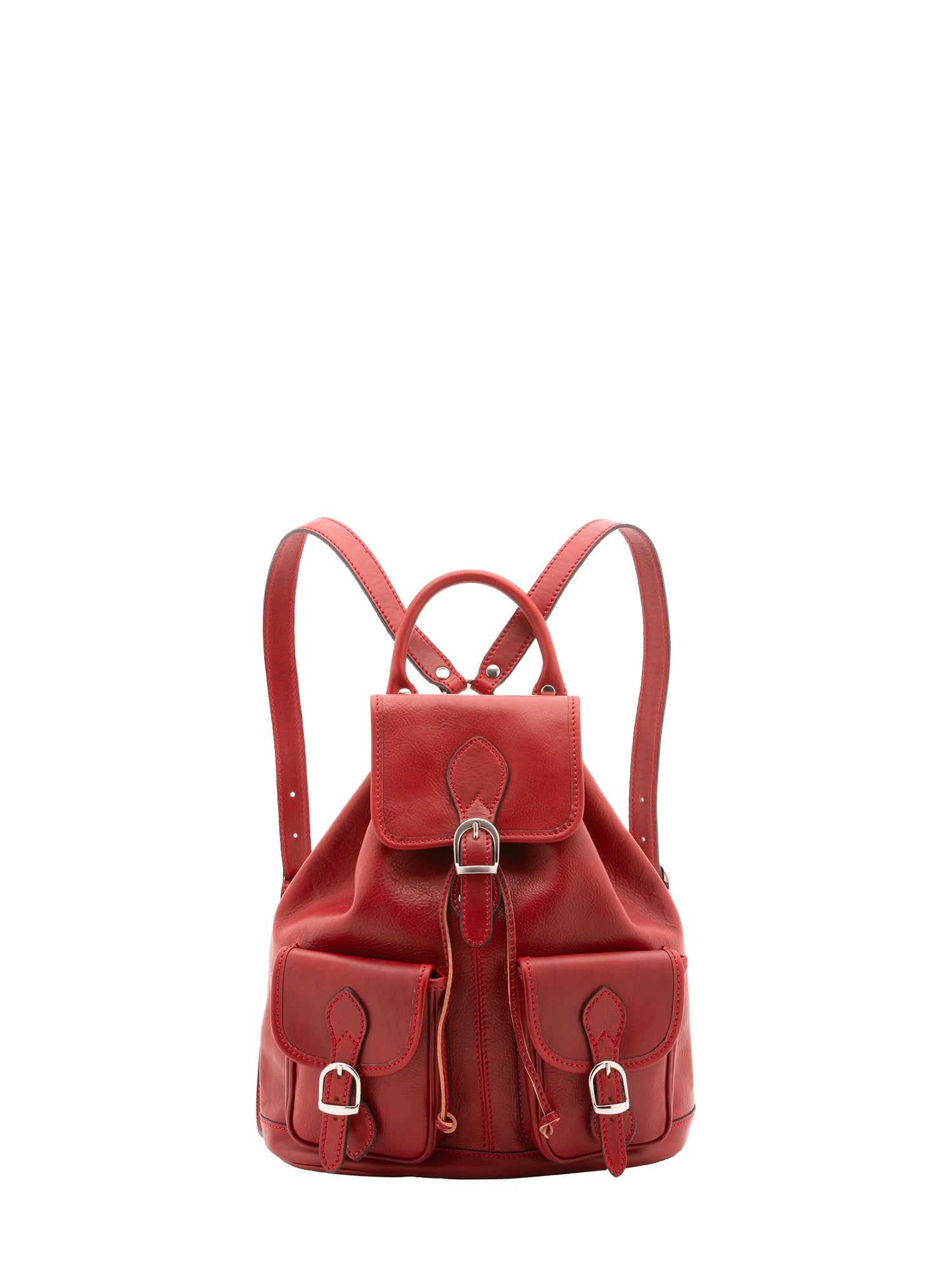Zaino in vera pelle unisex Made in Italy 4030-ROSSO Alessia Firenze