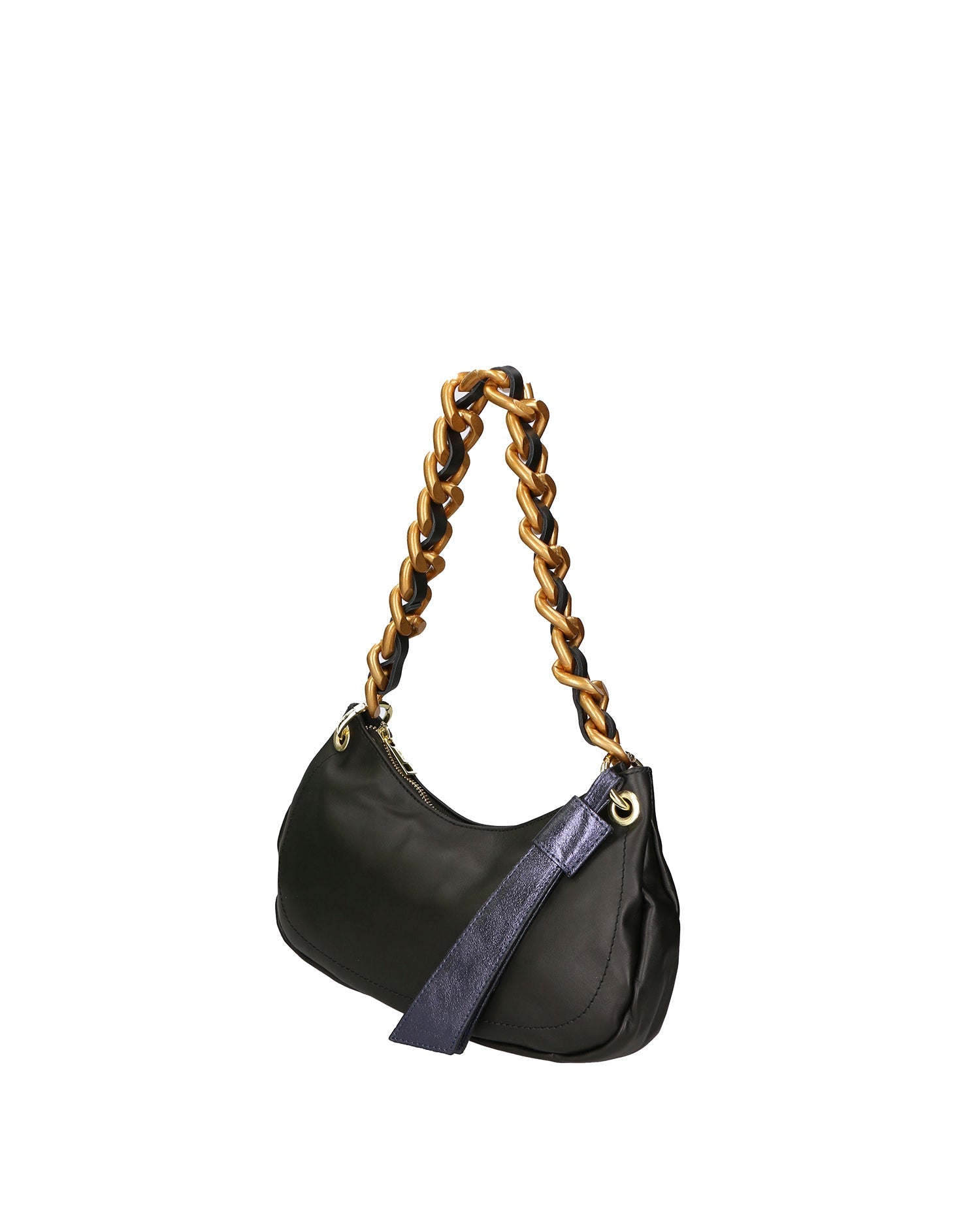 Damen-Schultertasche aus echtem Leder, hergestellt in Italien, 32 x 14 x 8 cm