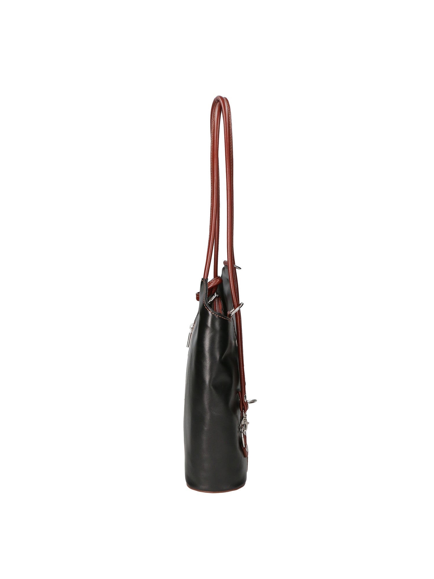 Fabiola Borsa a spalla da donna 100% pelle 9039-NERO MARRONE Chiara Ferretti