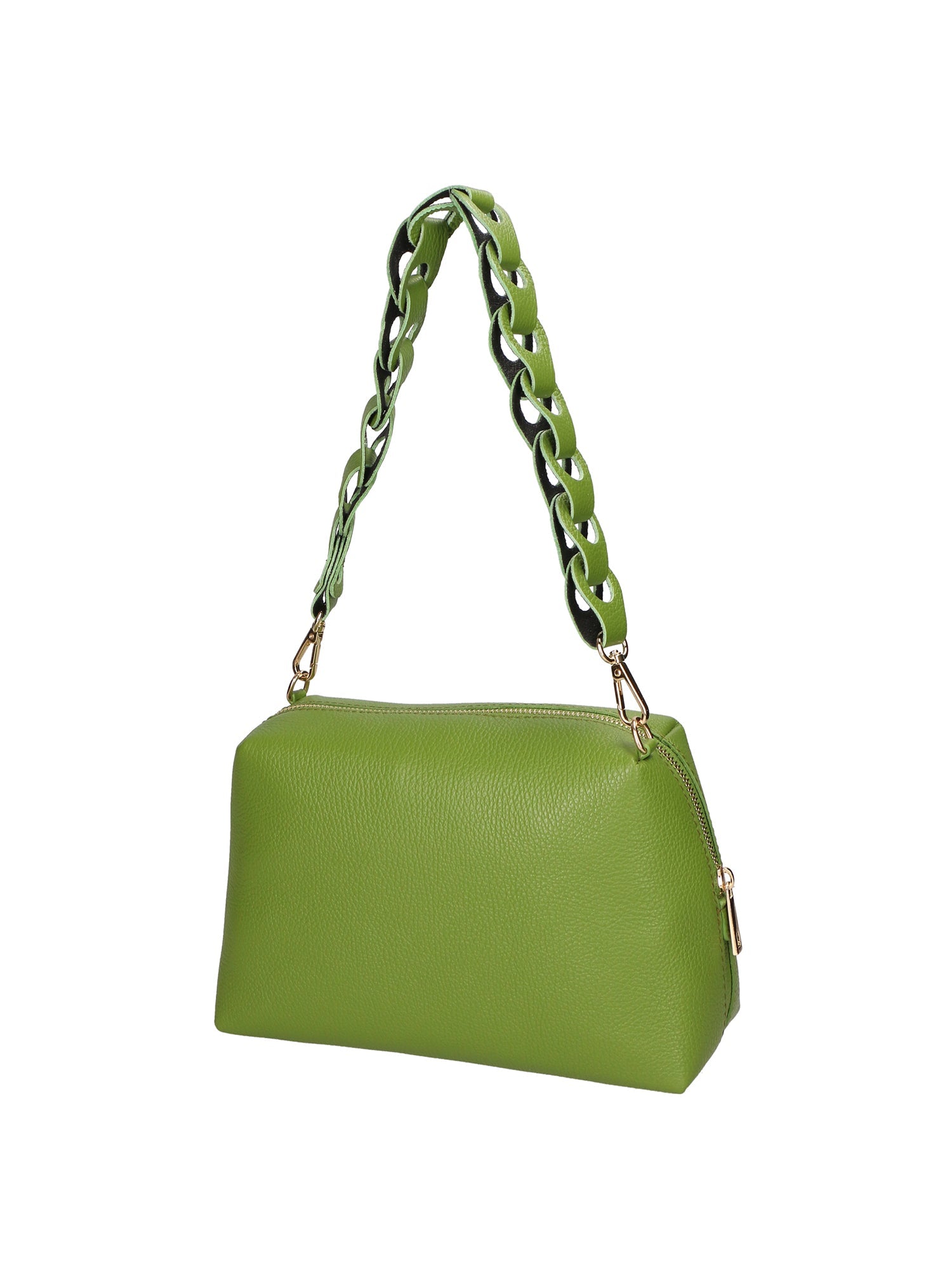 Livia Damen-Schultertasche aus echtem Leder, hergestellt in Italien, 16 x 26 x 9 cm