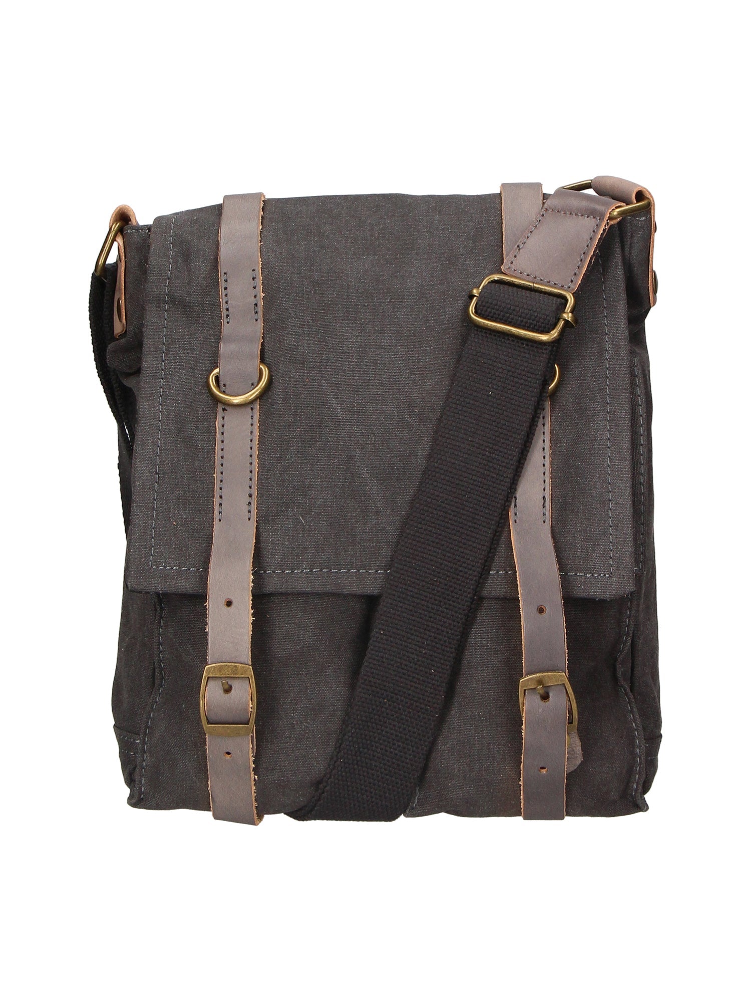 Milena Borsa a tracolla unisex Canvas e vera pelle ZG3009-NERO BLACK Chiara Ferretti
