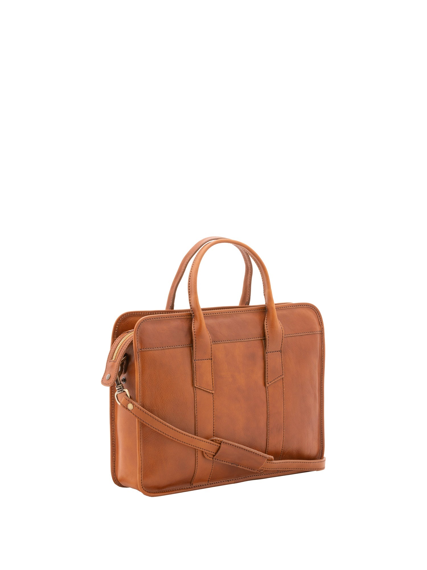 Borsa a mano unisex vera pelle Made in Italy 4454-MIELE Alessia Firenze