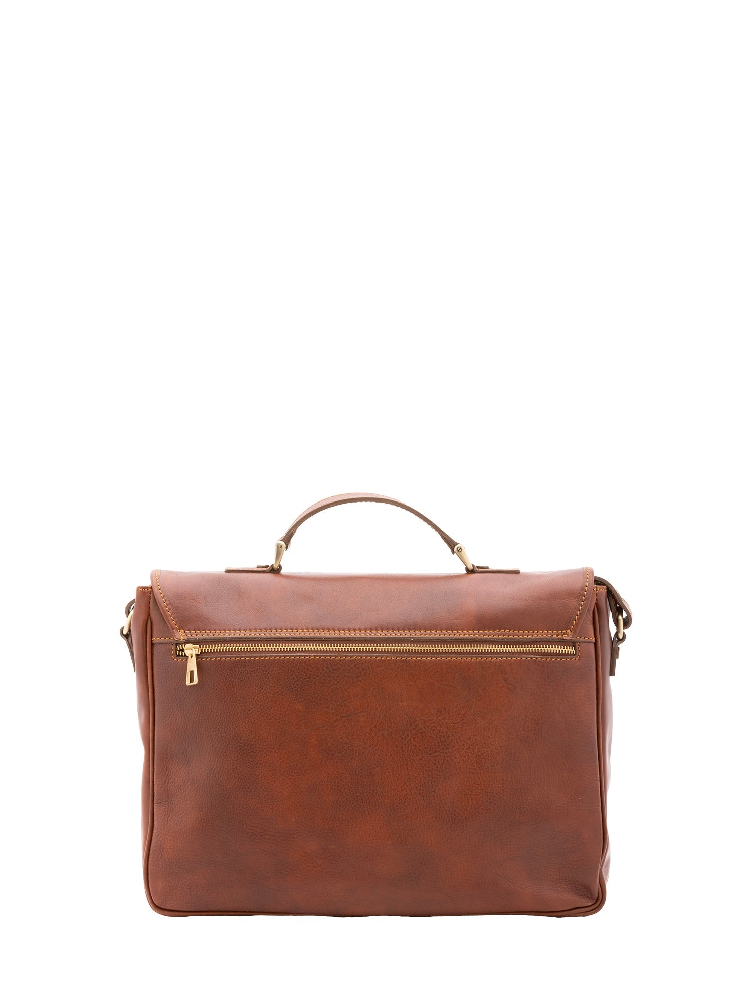 Borsa a mano unisex in vera pelle Made in Italy 4576-MARRONE Alessia Firenze