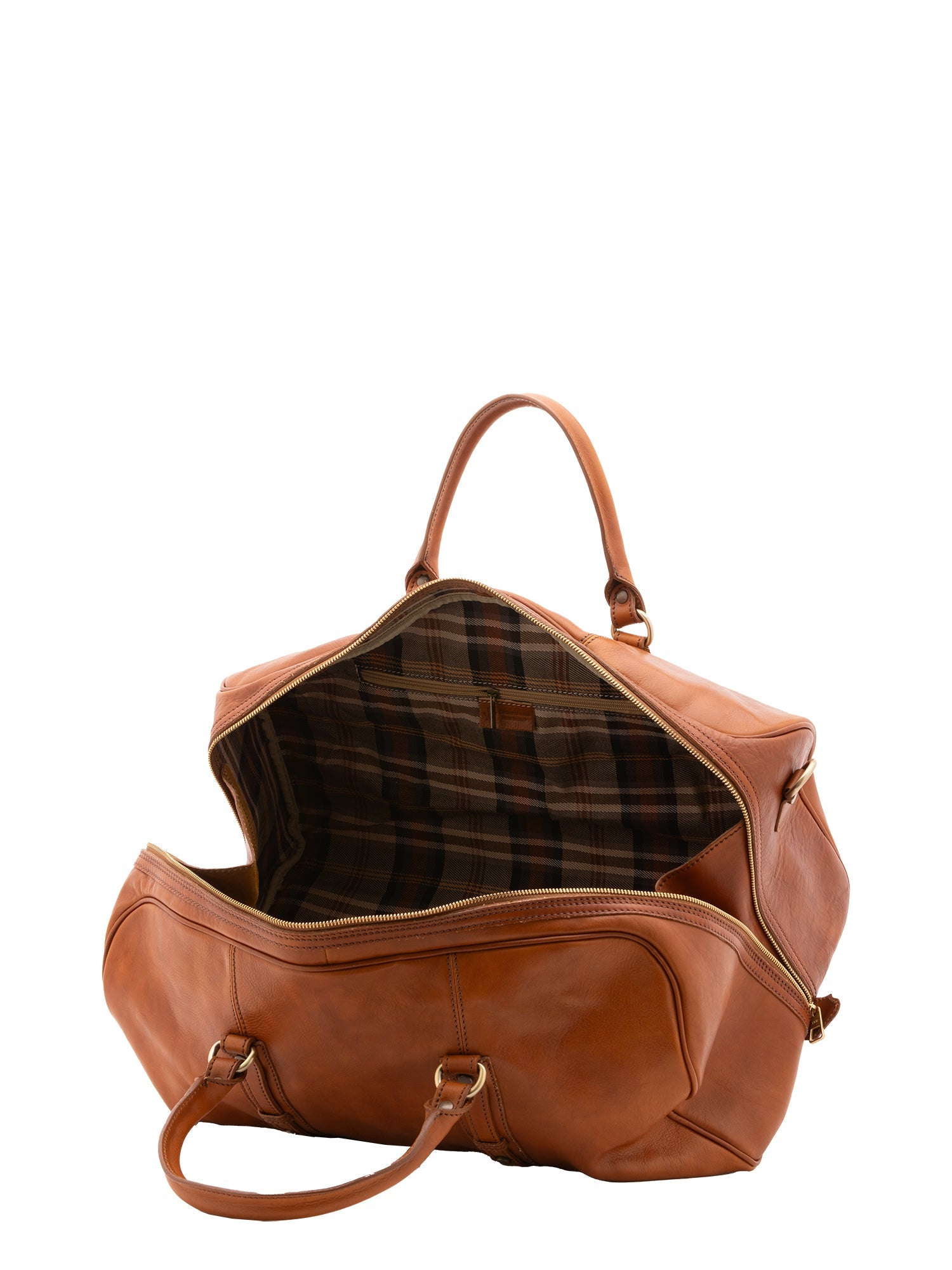 Borsa da viaggio unisex in vera pelle 100% cotone 4514-MIELE Alessia Firenze