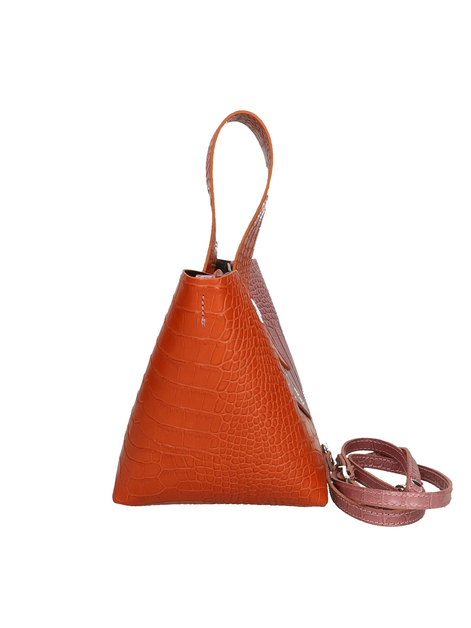 Ombretta Borsa a mano da donna Vera pelle 00643-C35+C73 ARANCIONE+MALVA Chiara Ferretti
