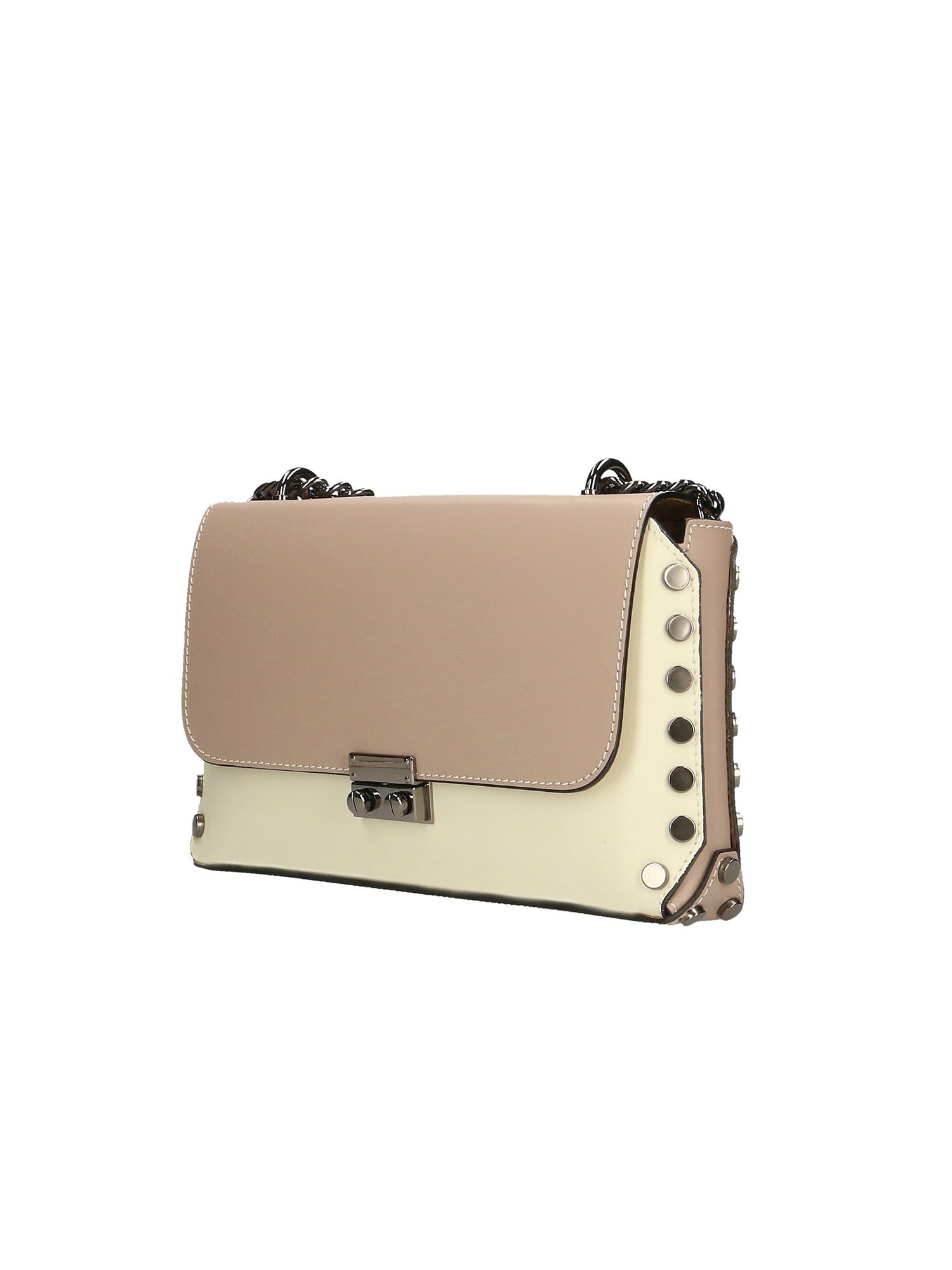Vera pelle 8641-BEIGE+ROSATA Borsa a tracolla da donna Evanthe Pro Chiara Ferretti