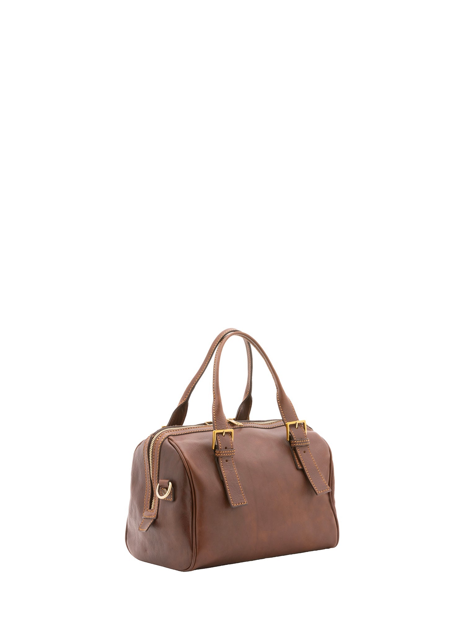 Borsa a bauletto unisex in vera pelle 100% cotone 4528-TESTA DI MORO Alessia Firenze