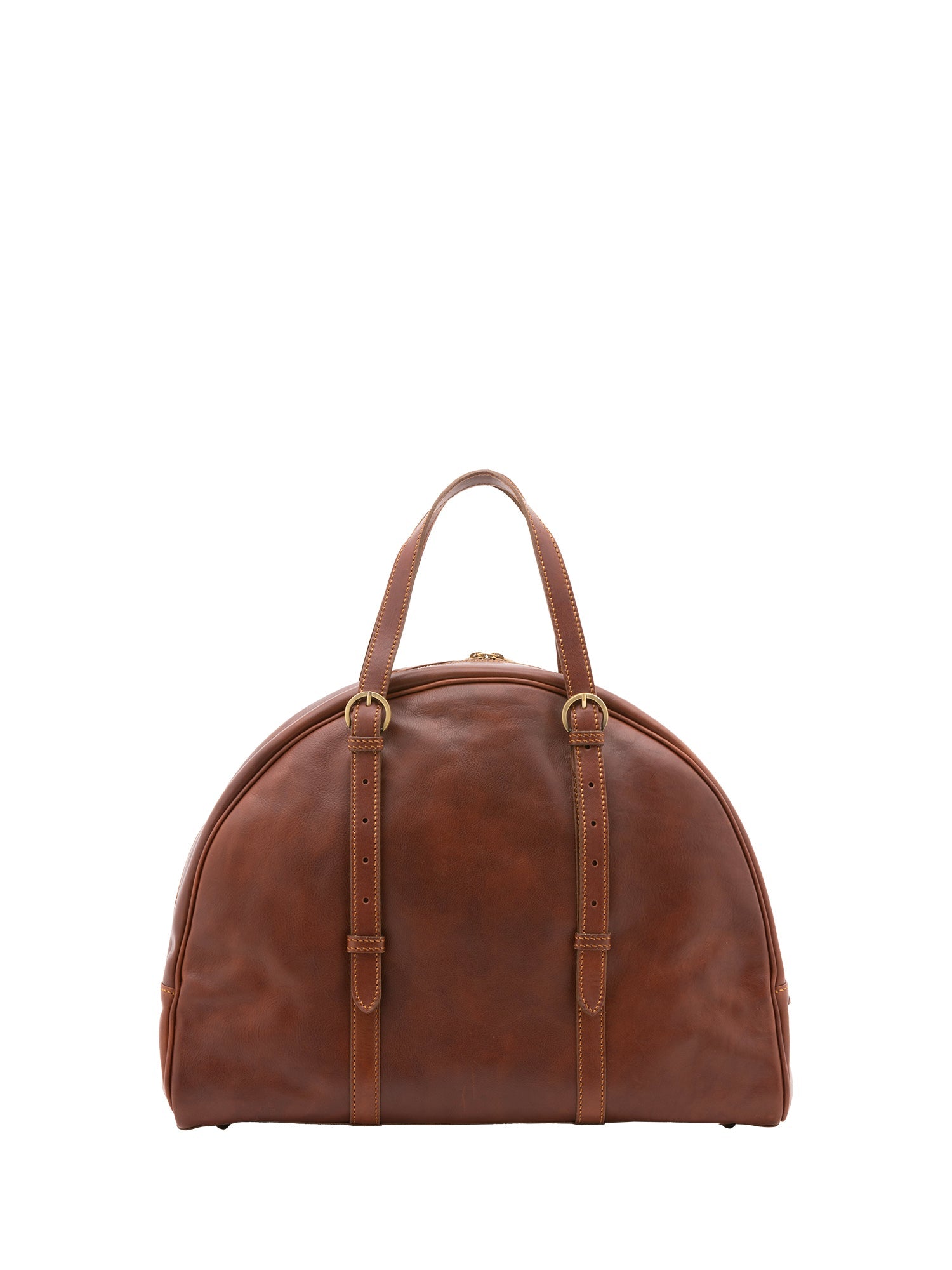 Borsa da viaggio unisex in vera pelle 100% cotone 4589-MARRONE Alessia Firenze