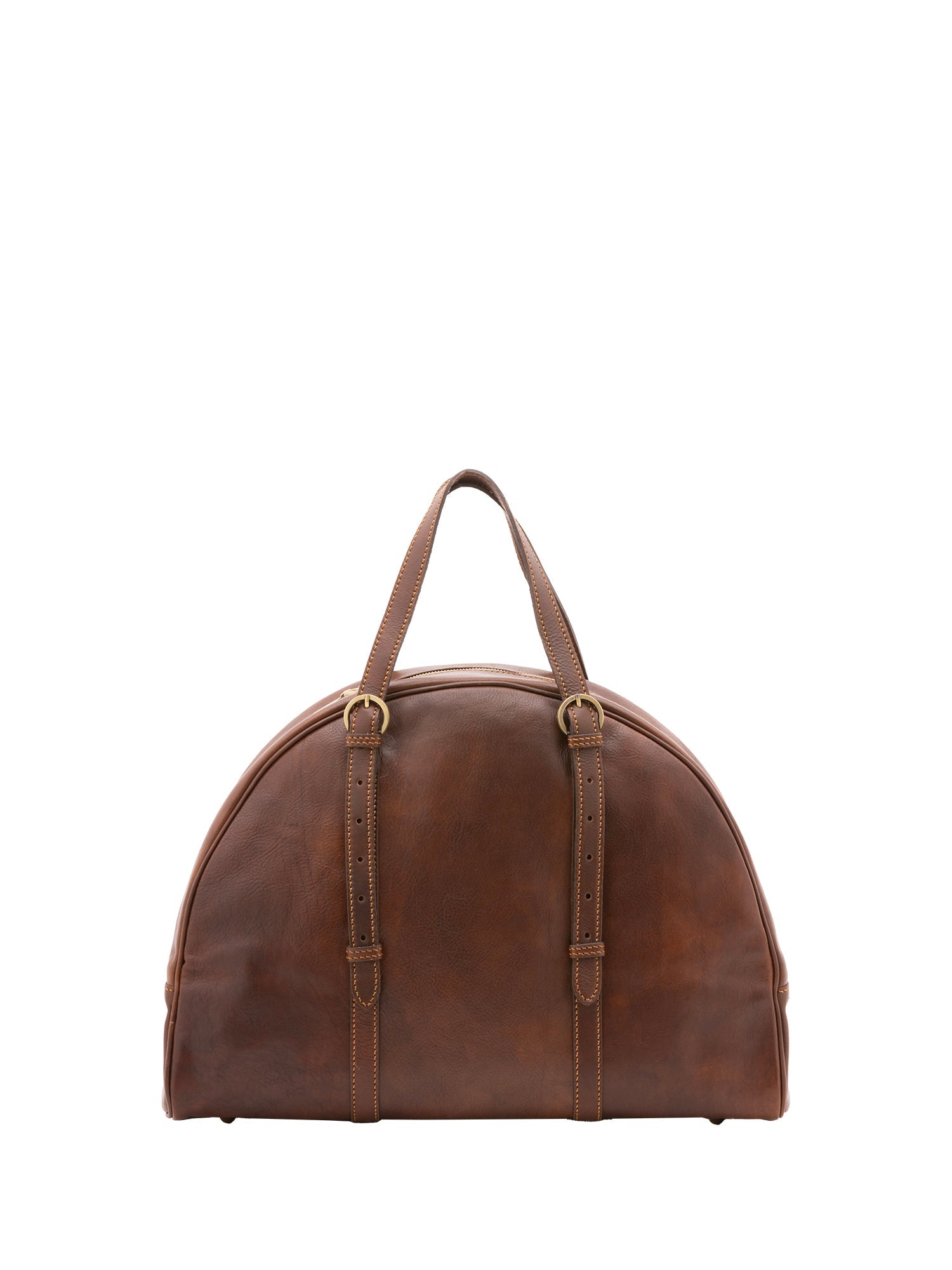 Borsa da viaggio unisex in vera pelle 100% cotone 4589-TESTA DI MORO Alessia Firenze