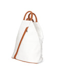 Erika Zaino da donna in vera pelle Casual 80072-BIANCO-CUOIO Chiara Ferretti