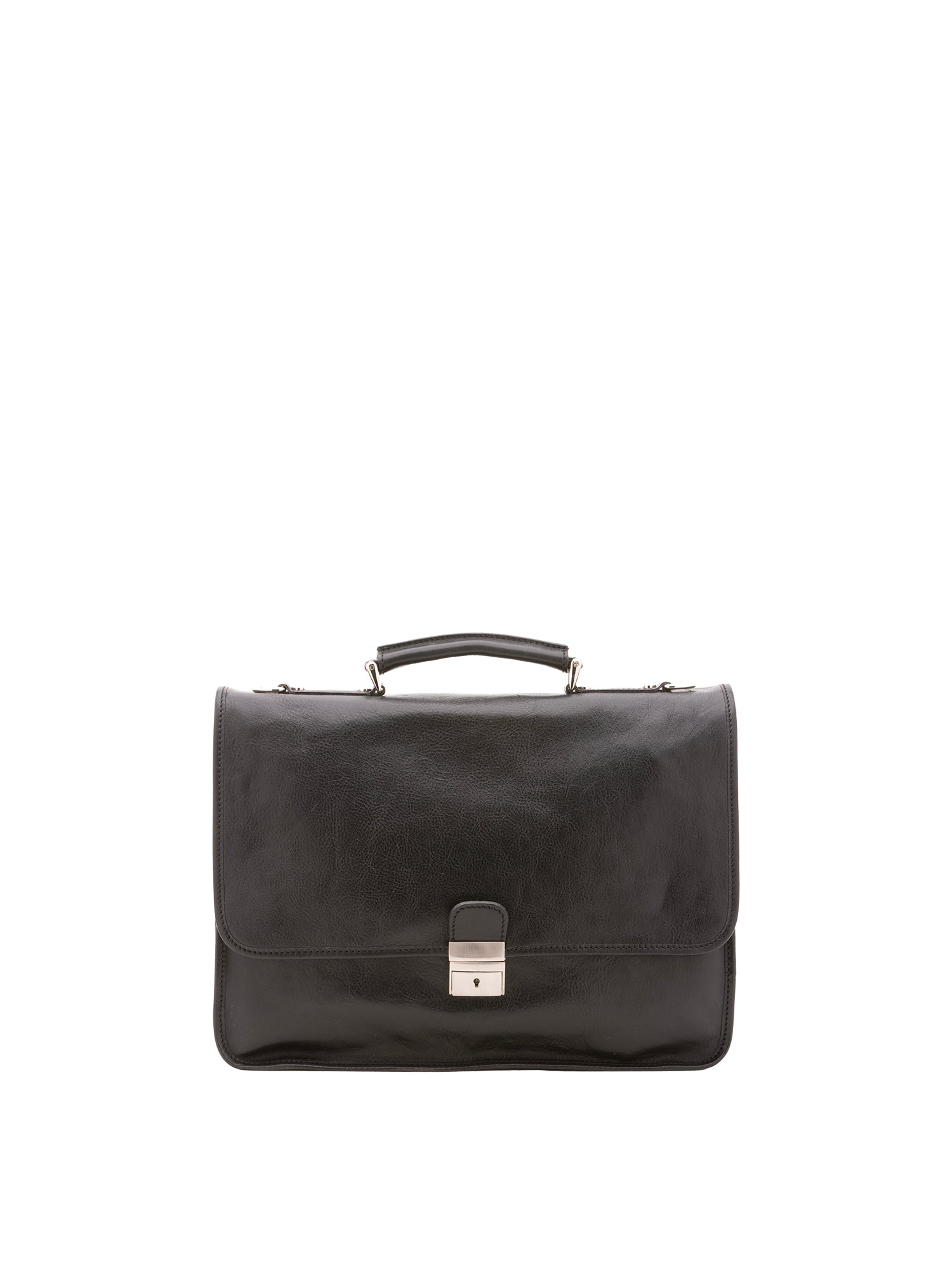 Borsa a mano unisex in vera pelle Made in Italy 4017-NERO Alessia Firenze