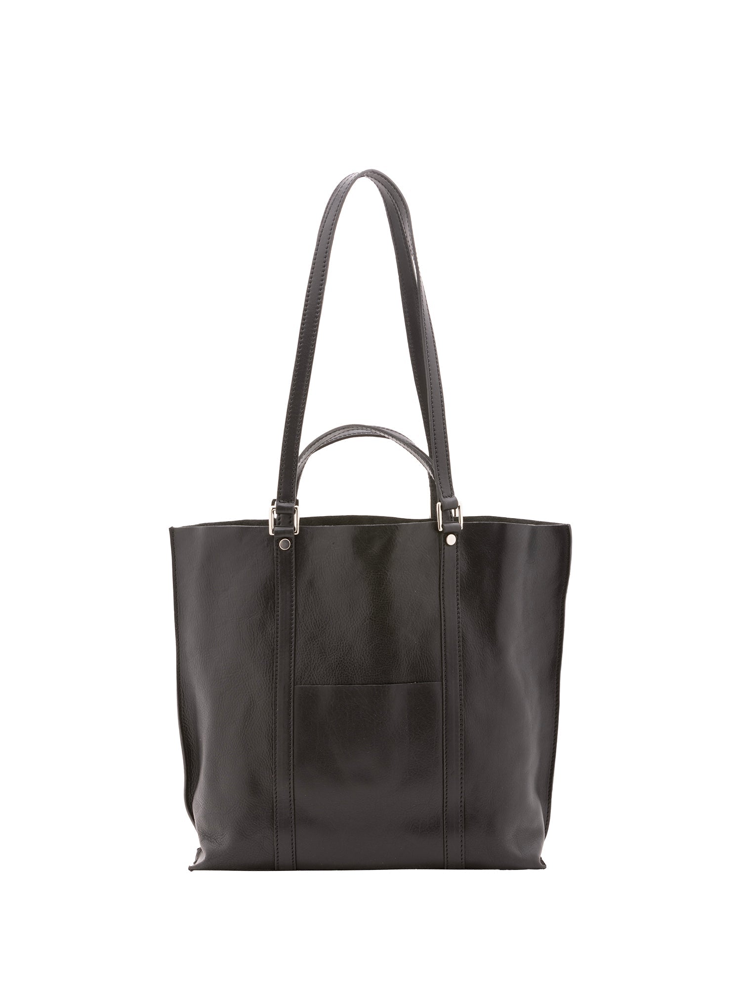 Borsa a spalla unisex in vera pelle Made in Italy 4610-NERO Alessia Firenze