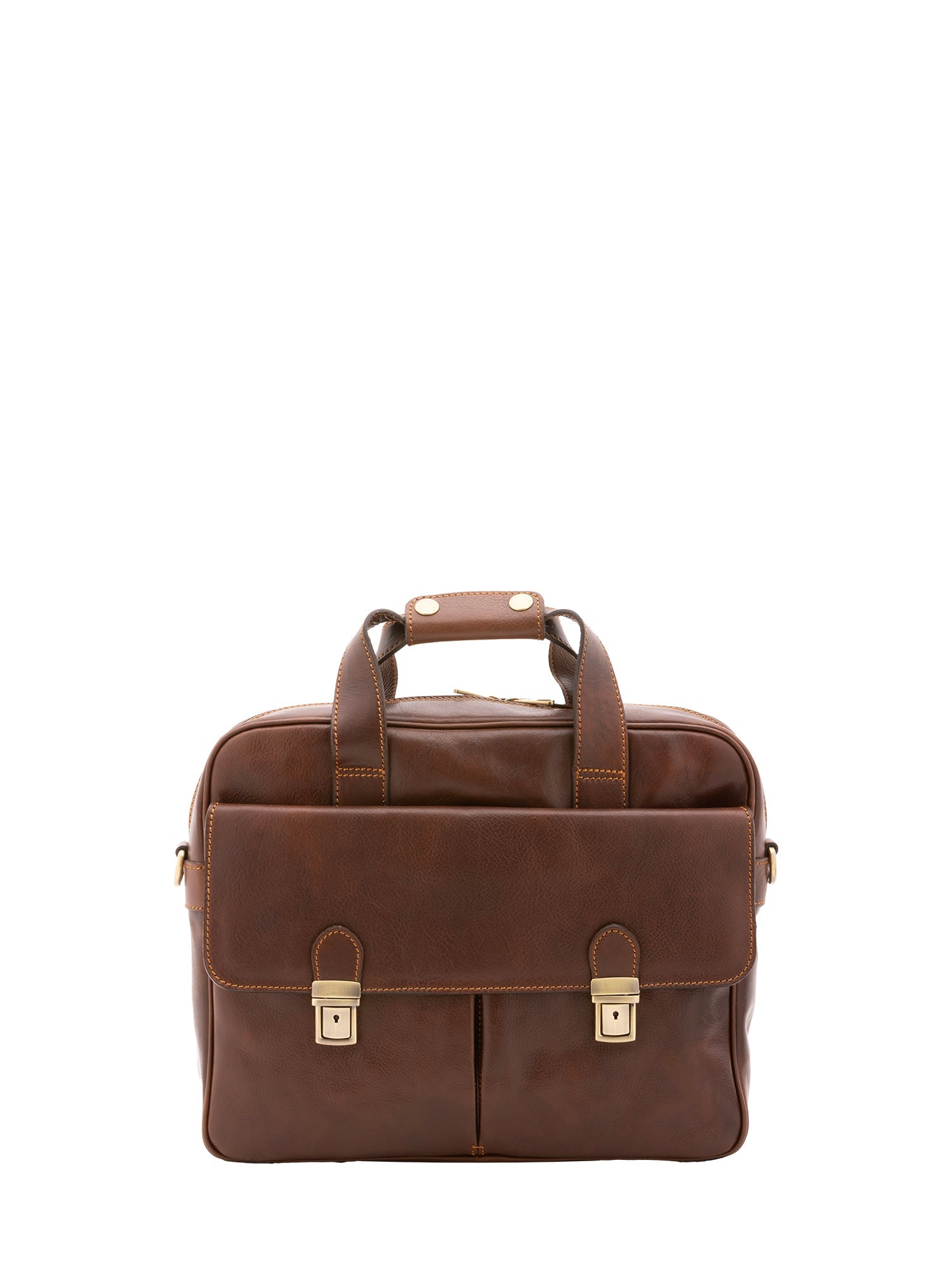 Borsa a mano unisex in vera pelle Made in Italy 4575-TESTA DI MORO Alessia Firenze