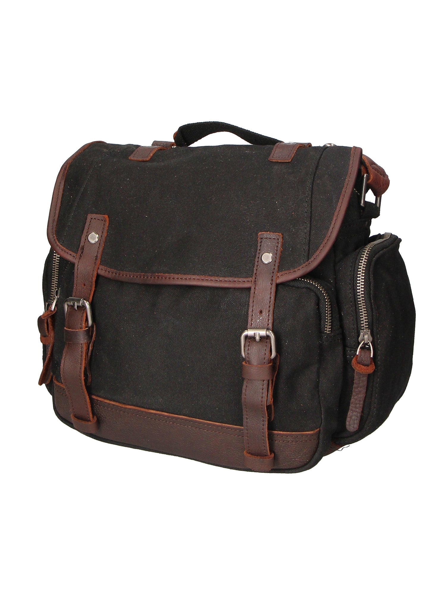 Mia Borsa a tracolla unisex Canvas e vera pelle ZG3003-NERO BLACK Chiara Ferretti