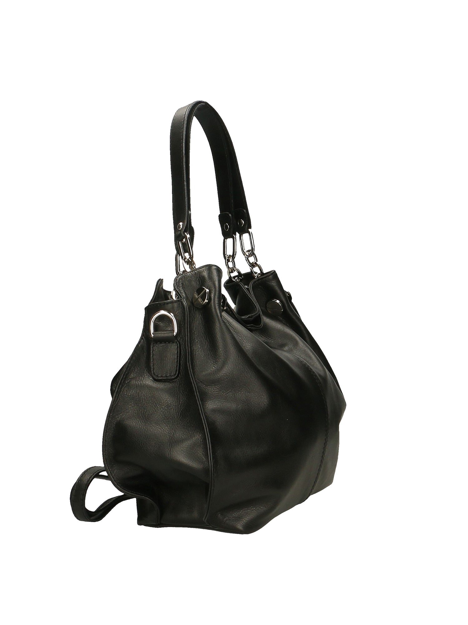 Ereba Borsa a mano da donna Made in Italy 100% pelle 3305-NERO BLACK Chiara Ferretti