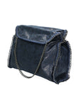Willelmina Borsa a spalla da donna 100% PU Leather N-9606-BLU Chiara Ferretti