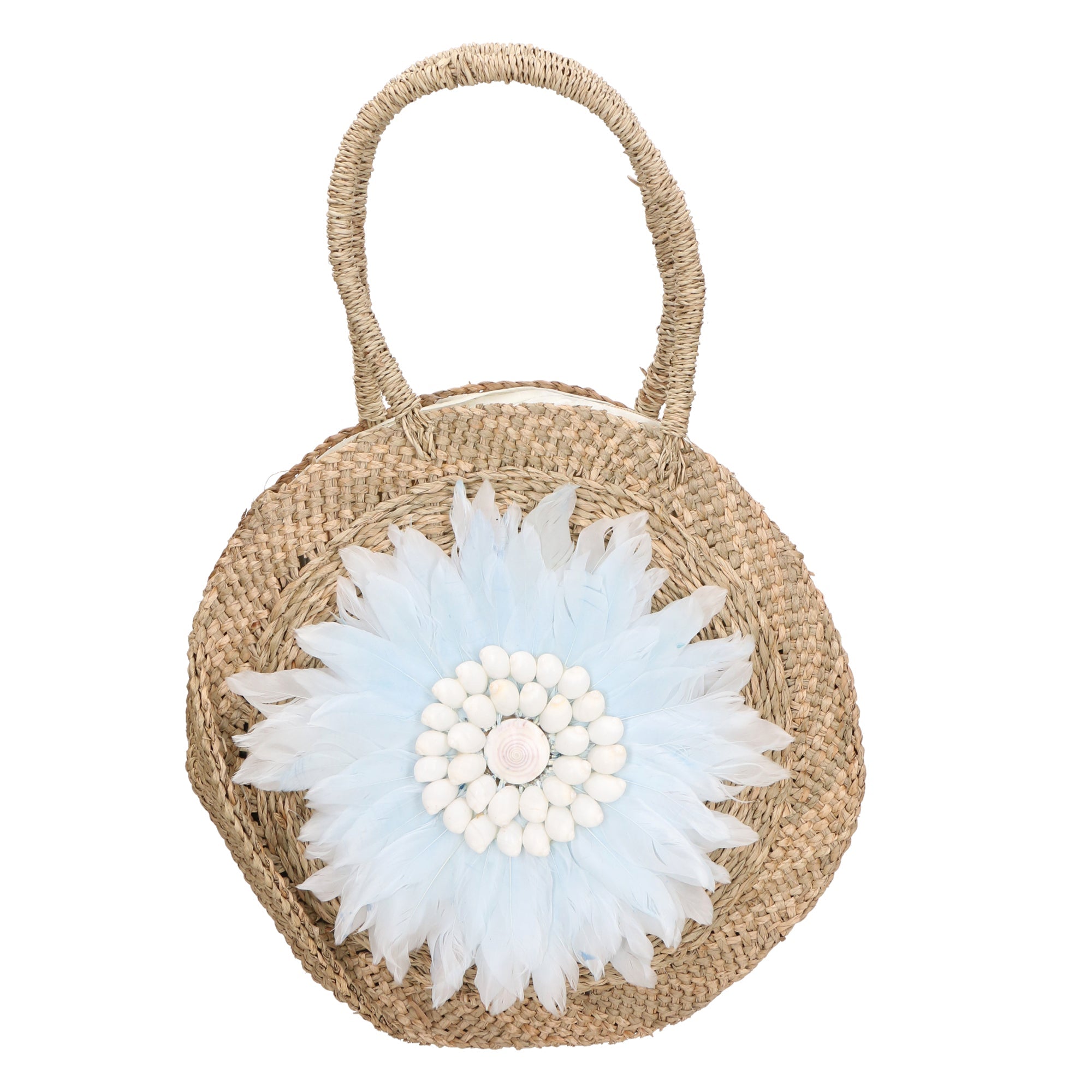 Karen Borsa a mano da donna Paglia intrecciata 88121-GHIACCIO Chiara Ferretti
