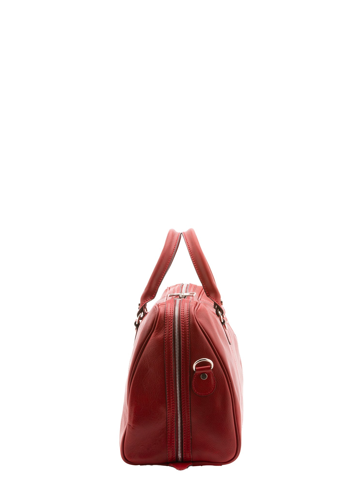 Borsa da viaggio unisex in vera pelle 100% cotone 4040-ROSSO Alessia Firenze