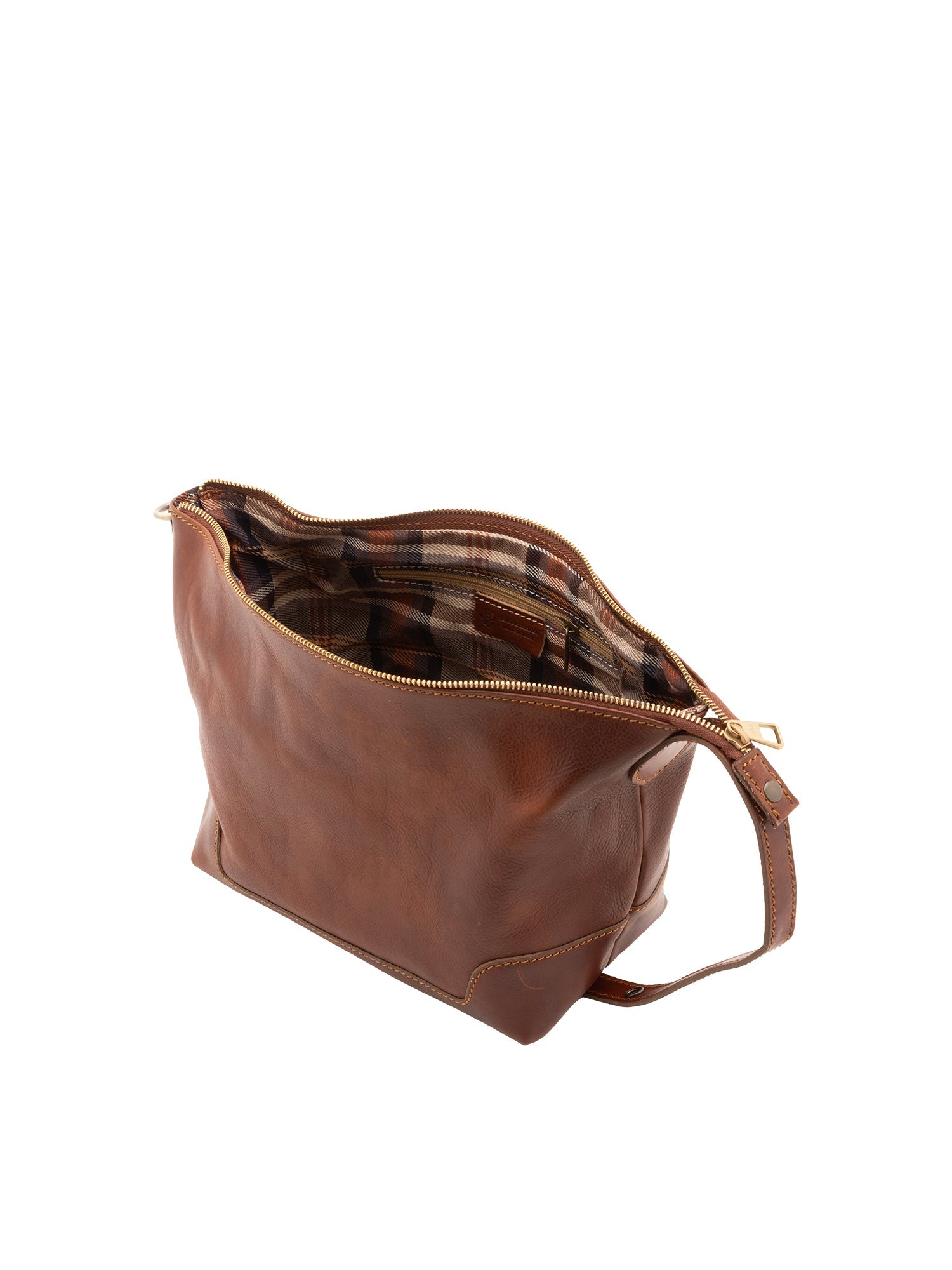 Borsa a mano unisex in vera pelle Made in Italy 4556-MARRONE Alessia Firenze