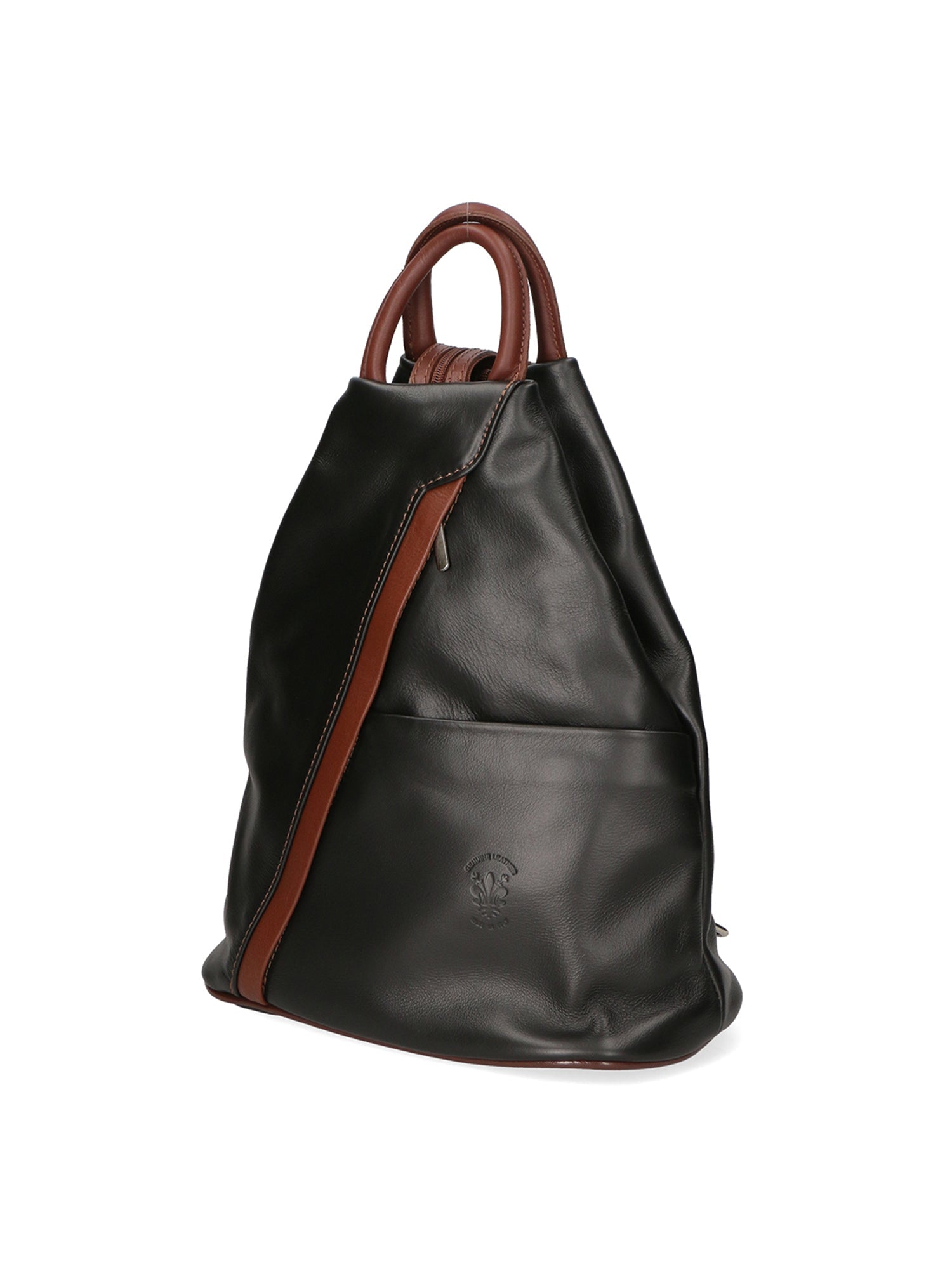 Erika Zaino da donna in vera pelle Casual 80072-NERO-MARRONE Chiara Ferretti