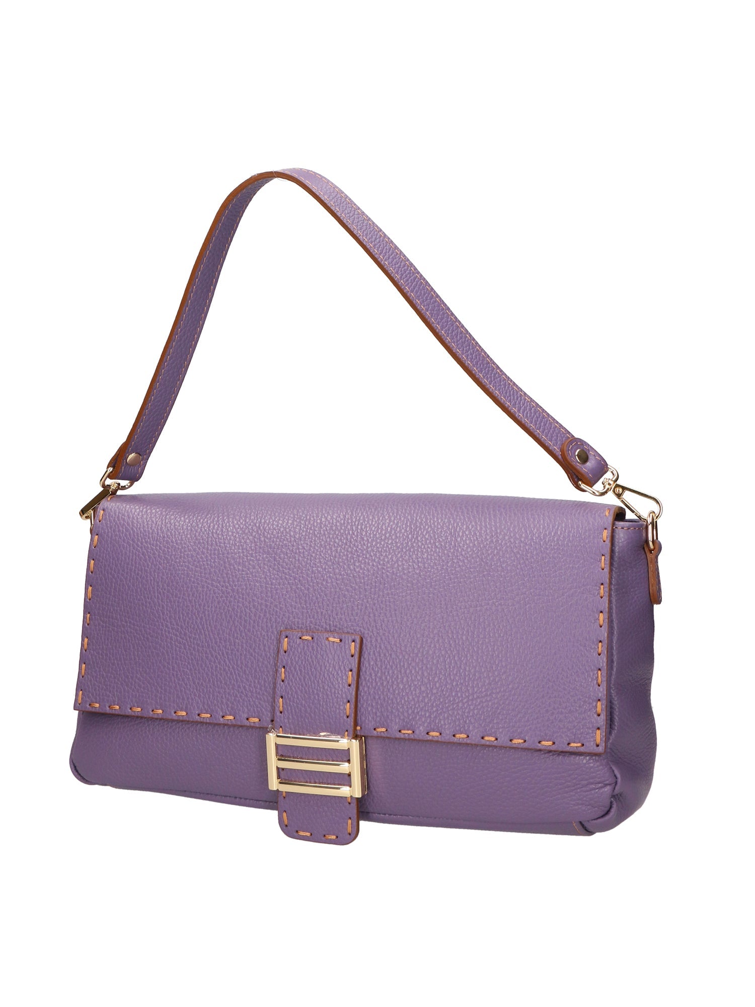Walda Damen-Schultertasche aus echtem Leder, hergestellt in Italien, 34 x 17,5 x 10 cm