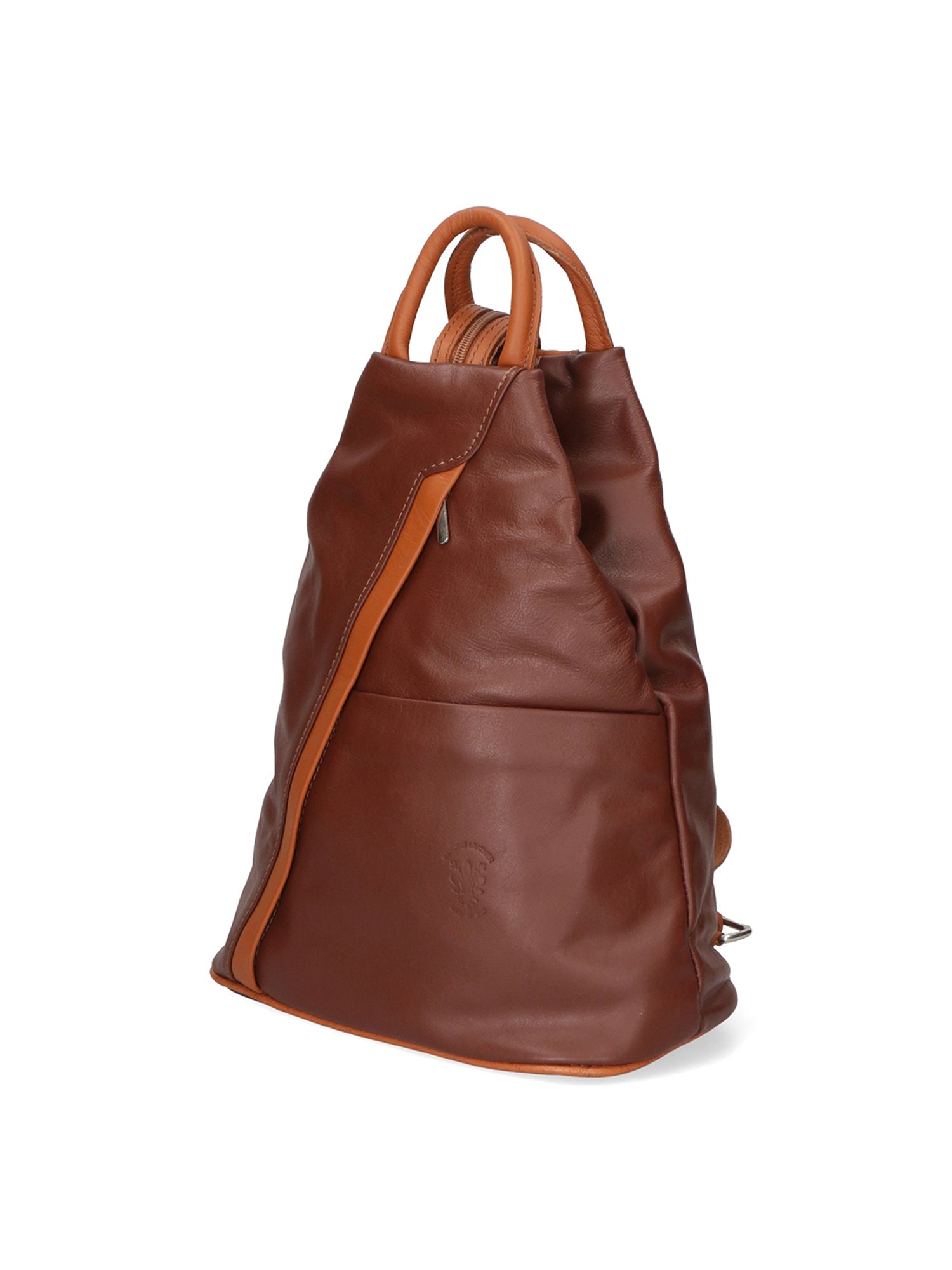 Erika Zaino da donna in vera pelle Casual 80072-MARRONE-CUOIO Chiara Ferretti