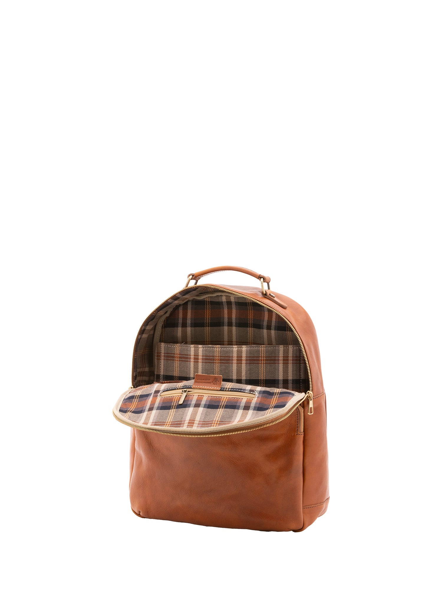 Zaino unisex in vera pelle Made in Italy 100% cotone 4048-MIELE Alessia Firenze