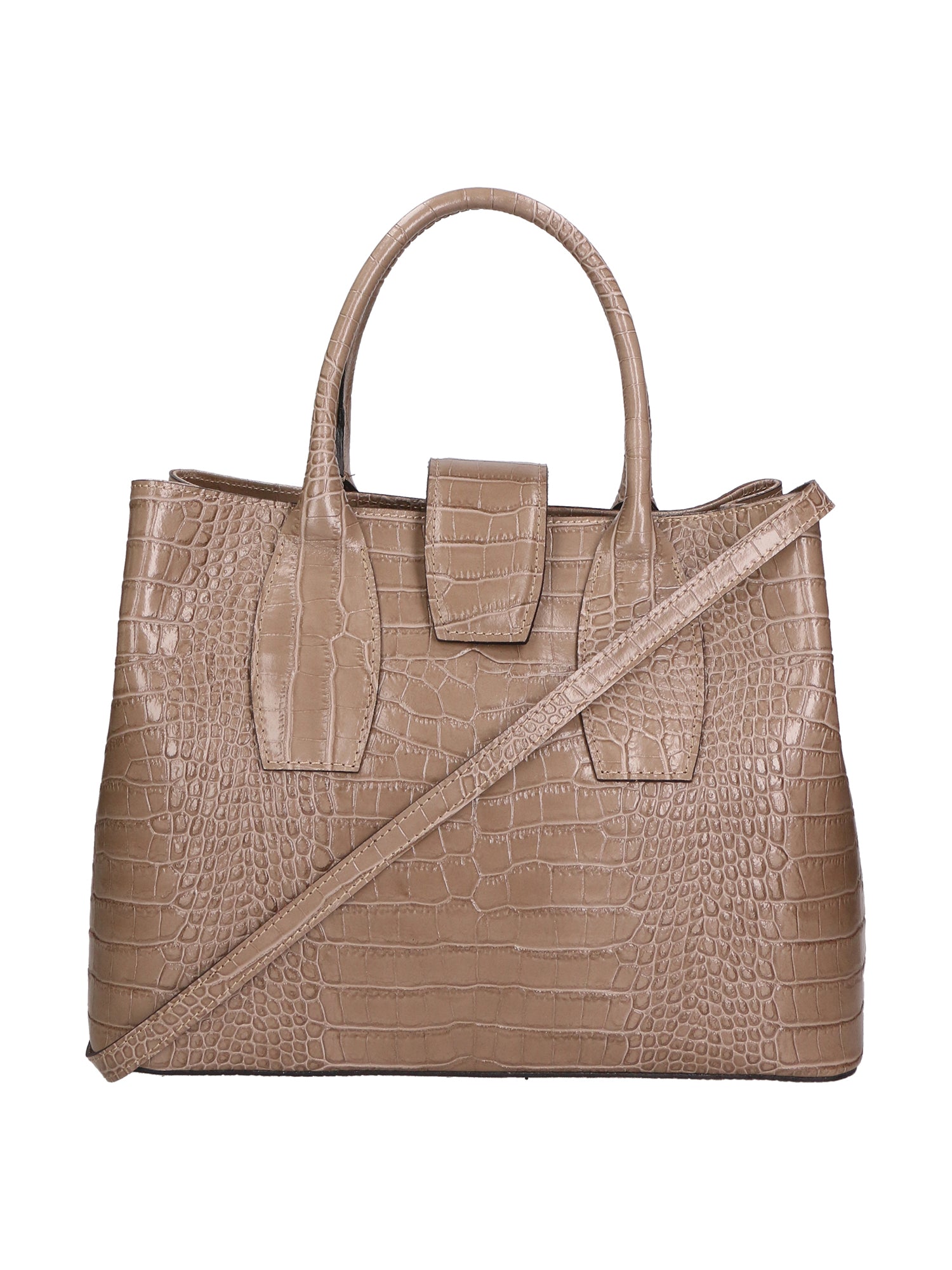 Letizia Borsa a mano da donna Pelle stampata croco 06542-TAUPE SCURO Chiara Ferretti