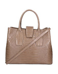 Letizia Borsa a mano da donna Pelle stampata croco 06542-TAUPE SCURO Chiara Ferretti