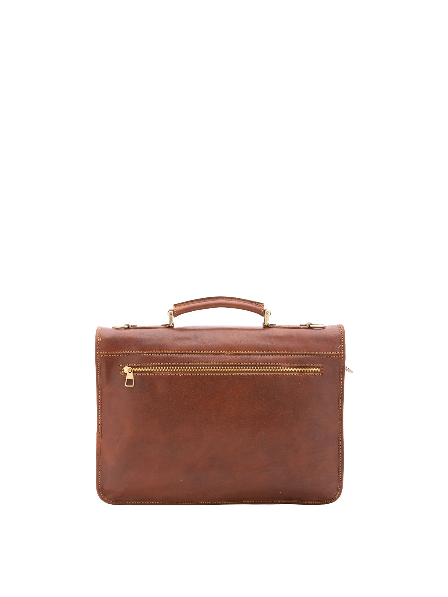 Borsa a mano unisex in vera pelle Made in Italy 4017-MARRONE Alessia Firenze