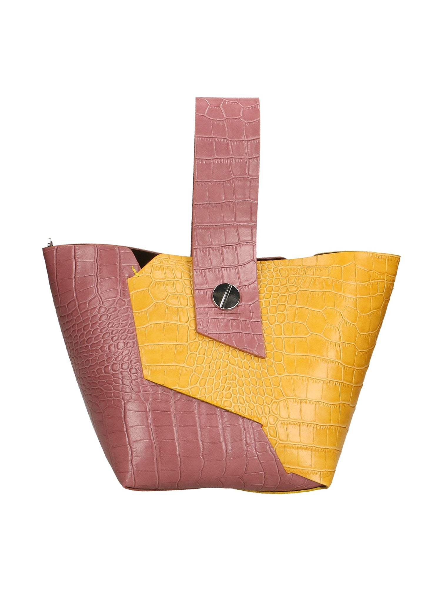 Ombretta Borsa a mano da donna Vera pelle 00643-C73+C36 MALVA+SENAPE MUSTARD Chiara Ferretti