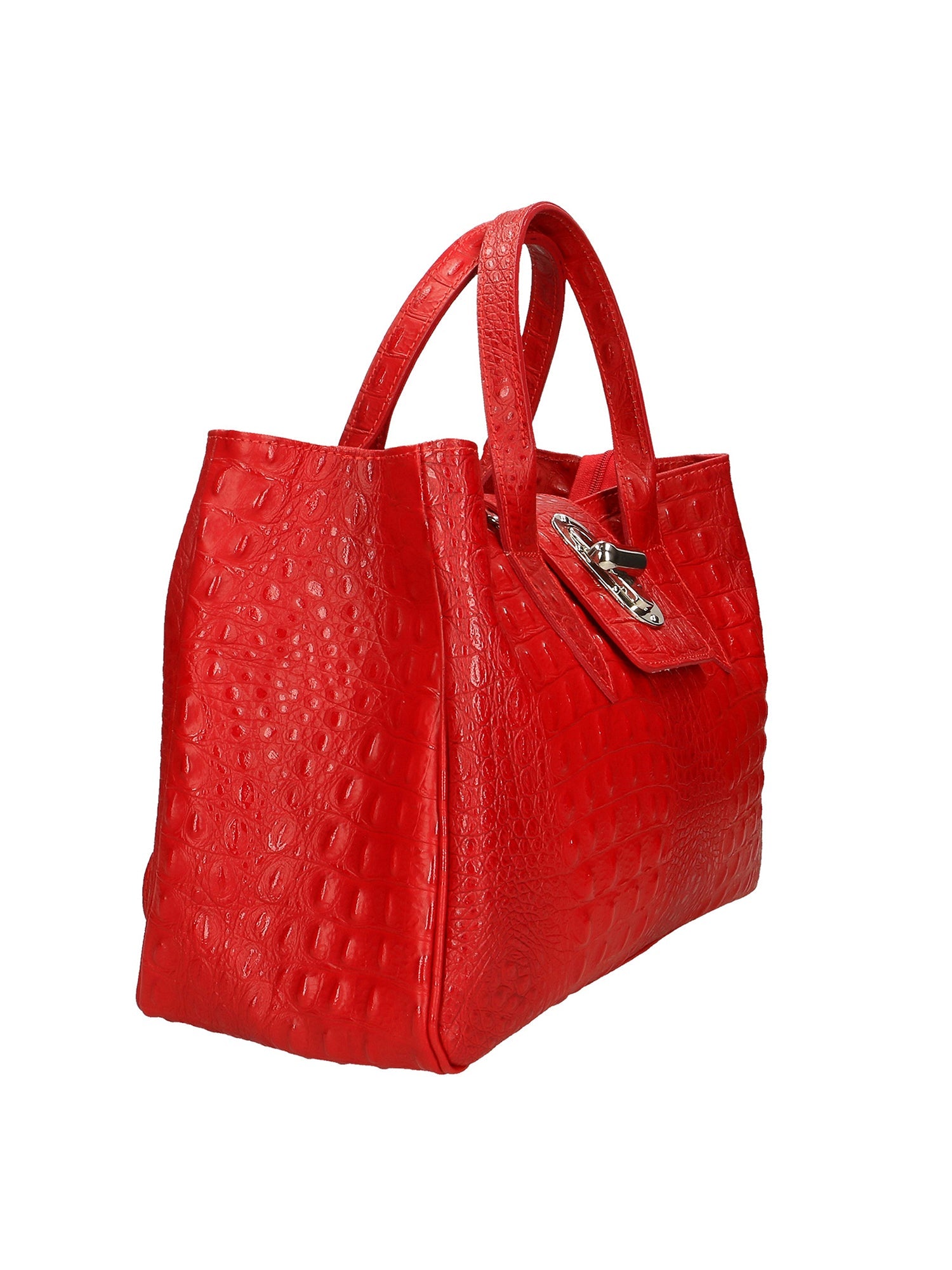 Ascoli Borsa a mano da donna Pelle stampata cocco 7718-ROSSO RED Chiara Ferretti