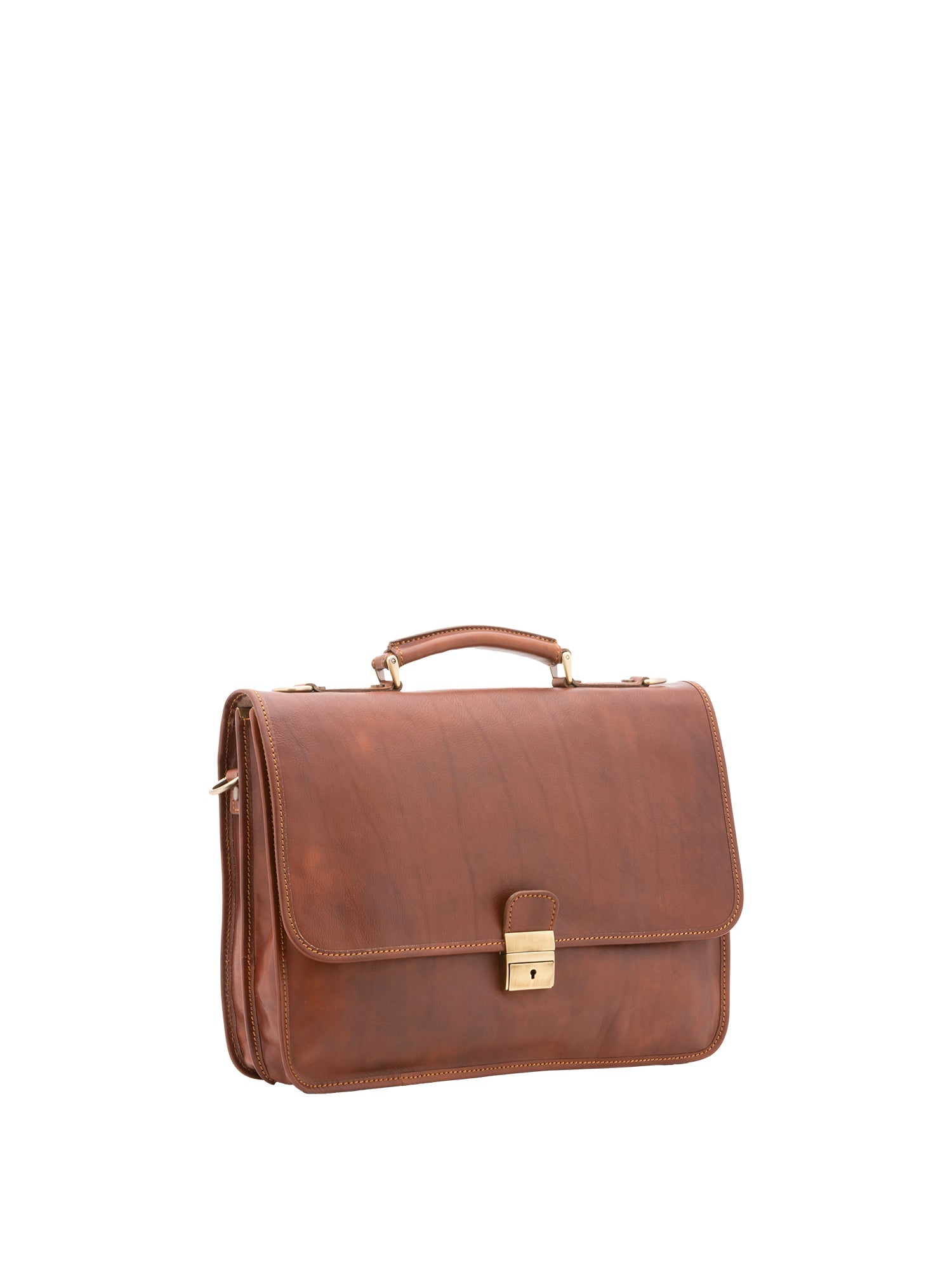 Borsa a mano unisex in vera pelle Made in Italy 4017-MARRONE Alessia Firenze