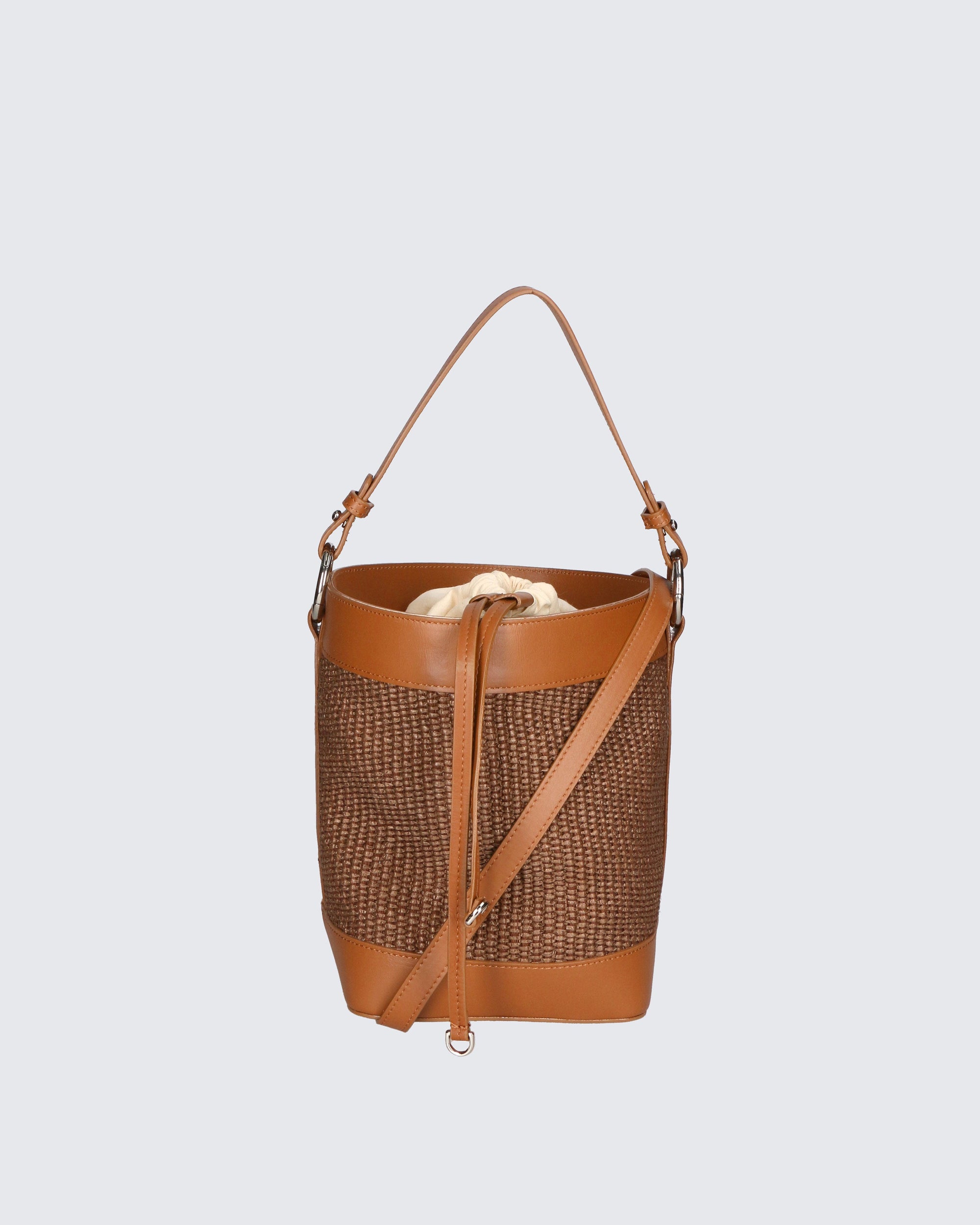 Lisbeth Borsa a secchiello da donna Misto pelle e tessuto 05165-141+S44 CUOIO Chiara Ferretti
