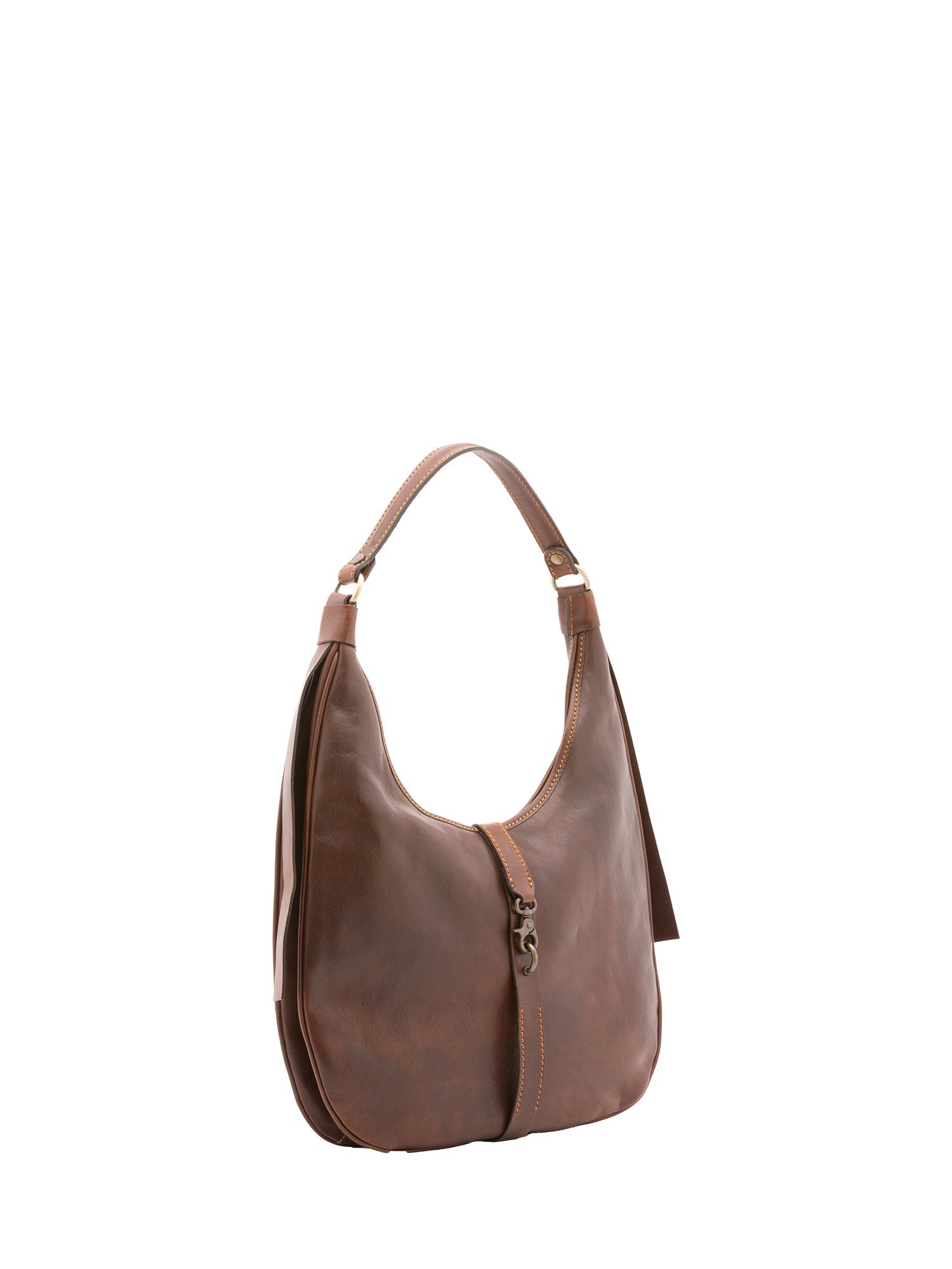 Borsa a spalla da donna 100% vera pelle 4607-TESTA DI MORO Alessia Firenze