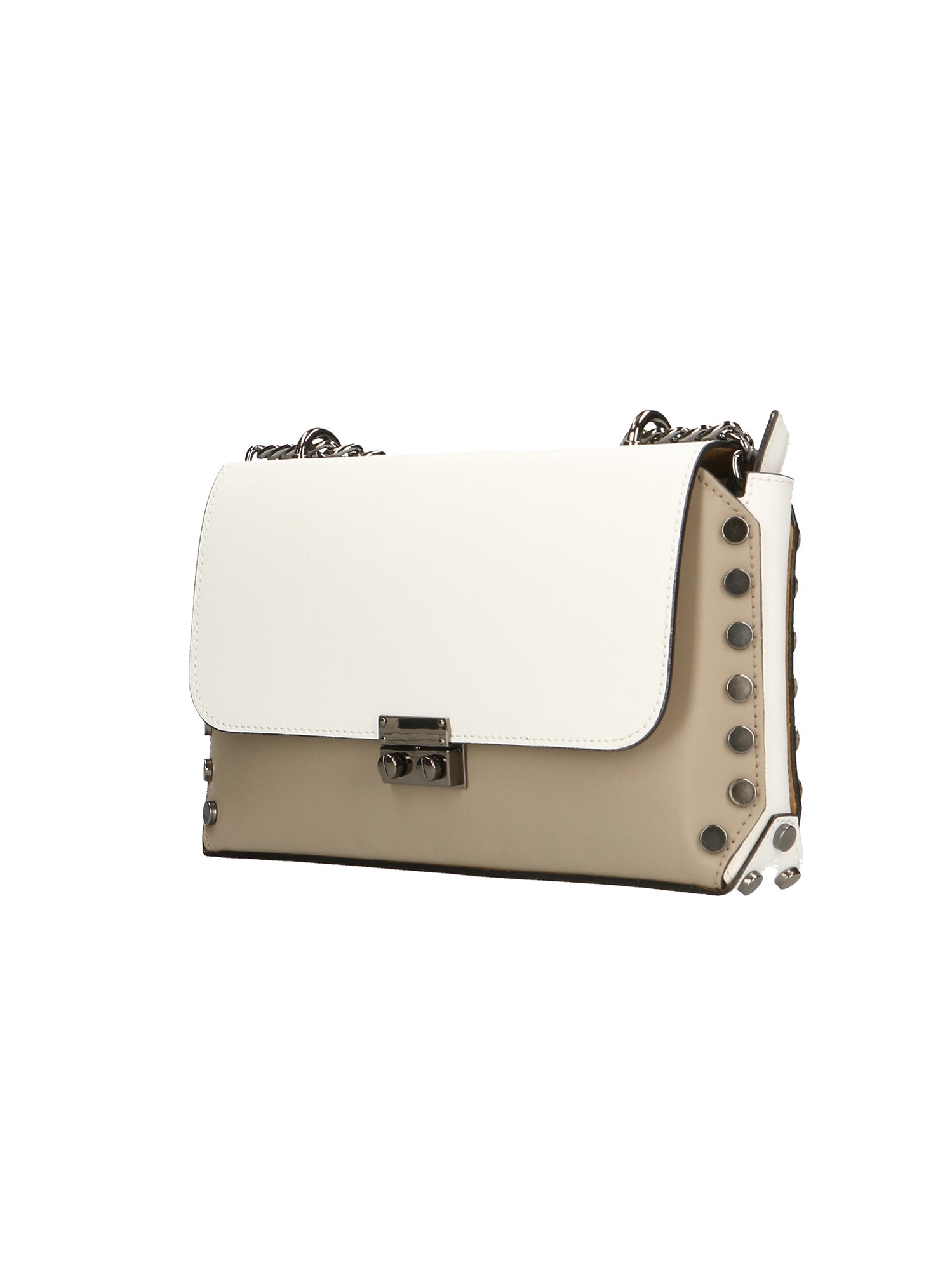 Vera pelle 8641-FANGO+BIANCO Borsa a tracolla da donna Evanthe Pro Chiara Ferretti