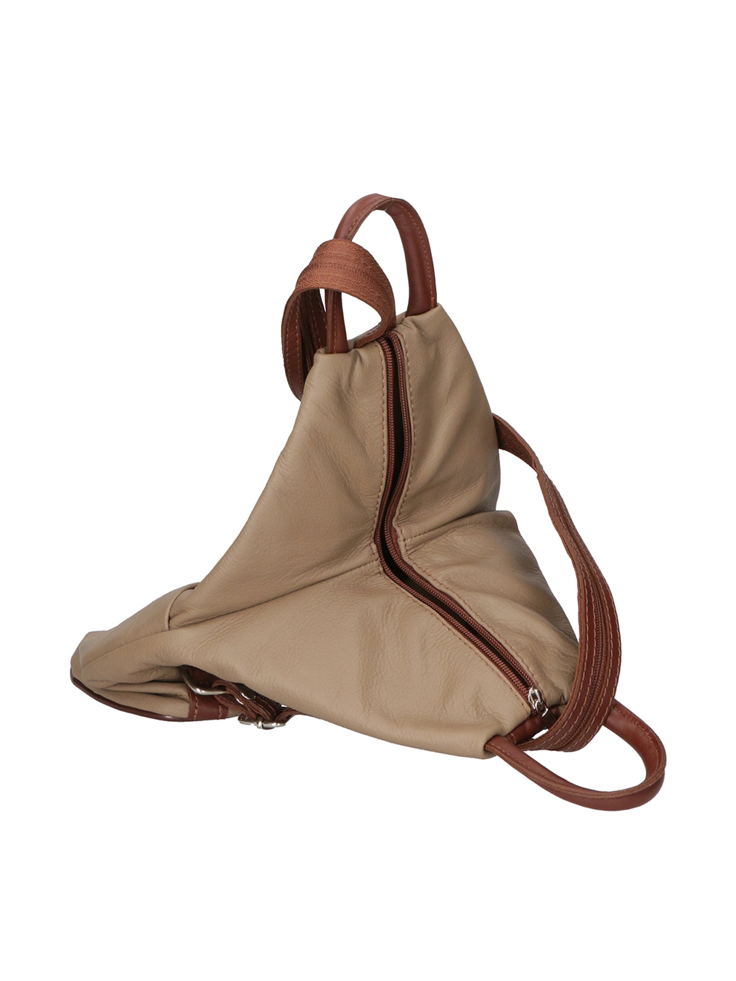 Erika Zaino da donna in vera pelle Casual 80072-TAUPE-MARRONE Chiara Ferretti