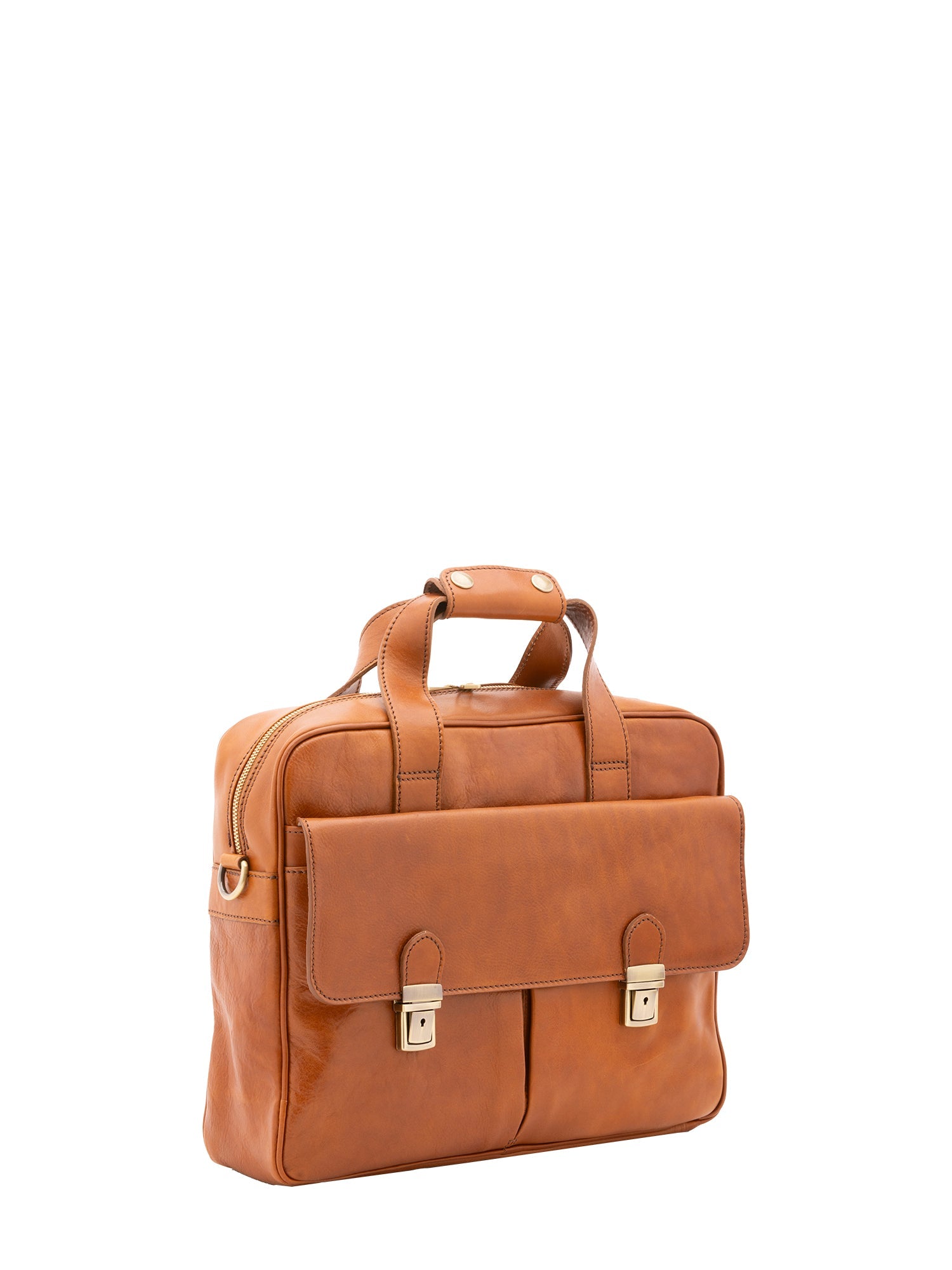 Borsa a mano unisex in vera pelle Made in Italy 4575-MIELE Alessia Firenze