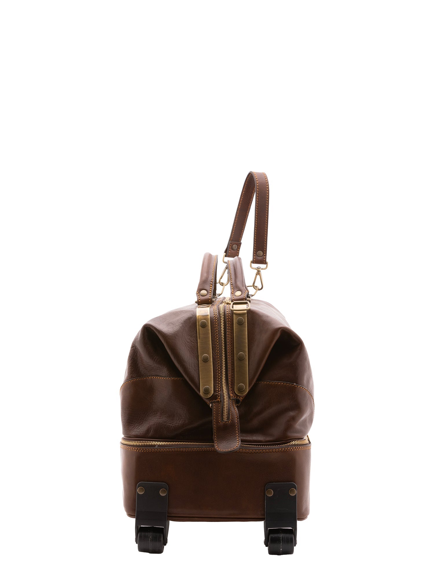 Borsa da viaggio unisex in vera pelle Made in Italy 4084-TESTA DI MORO Alessia Firenze