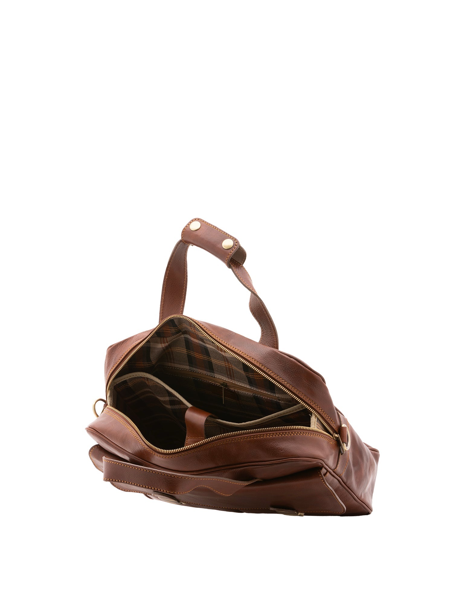 Borsa a mano unisex in vera pelle Made in Italy 4575-MARRONE Alessia Firenze