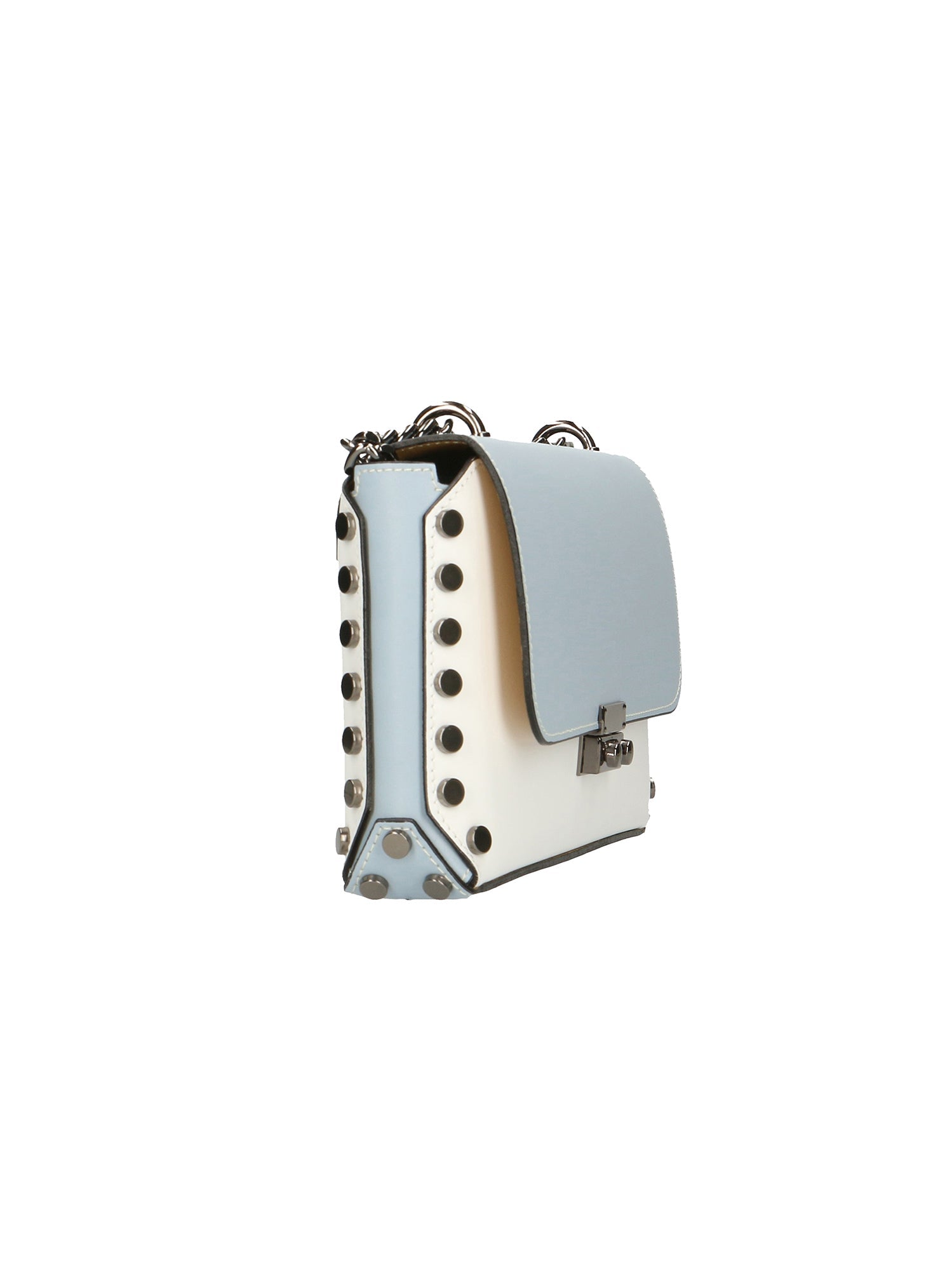 Vera pelle 8641-BIANCO+CIELO Borsa a tracolla da donna Evanthe Pro Chiara Ferretti