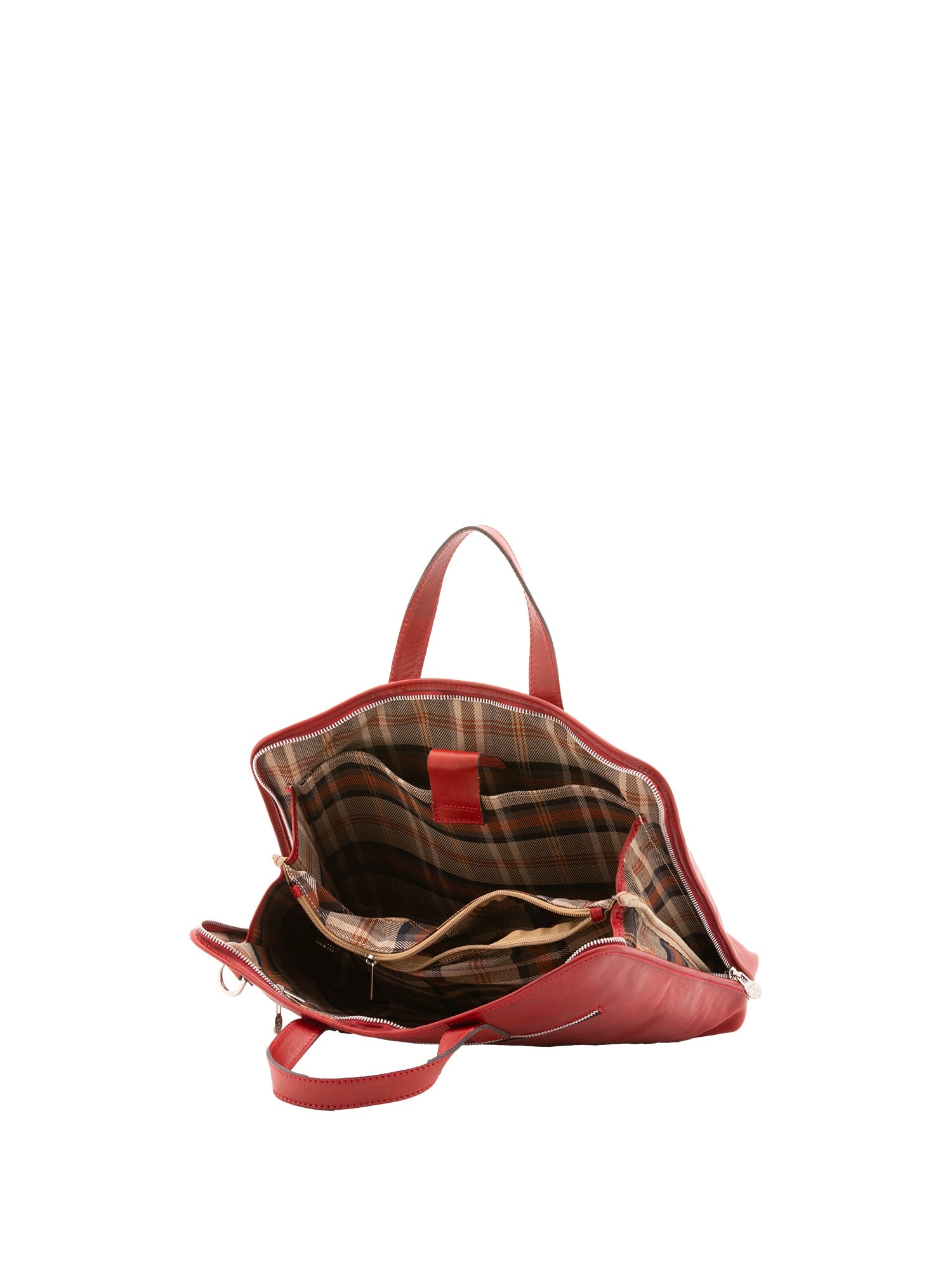 Borsa a mano unisex in vera pelle 100% cotone 4453-ROSSO Alessia Firenze