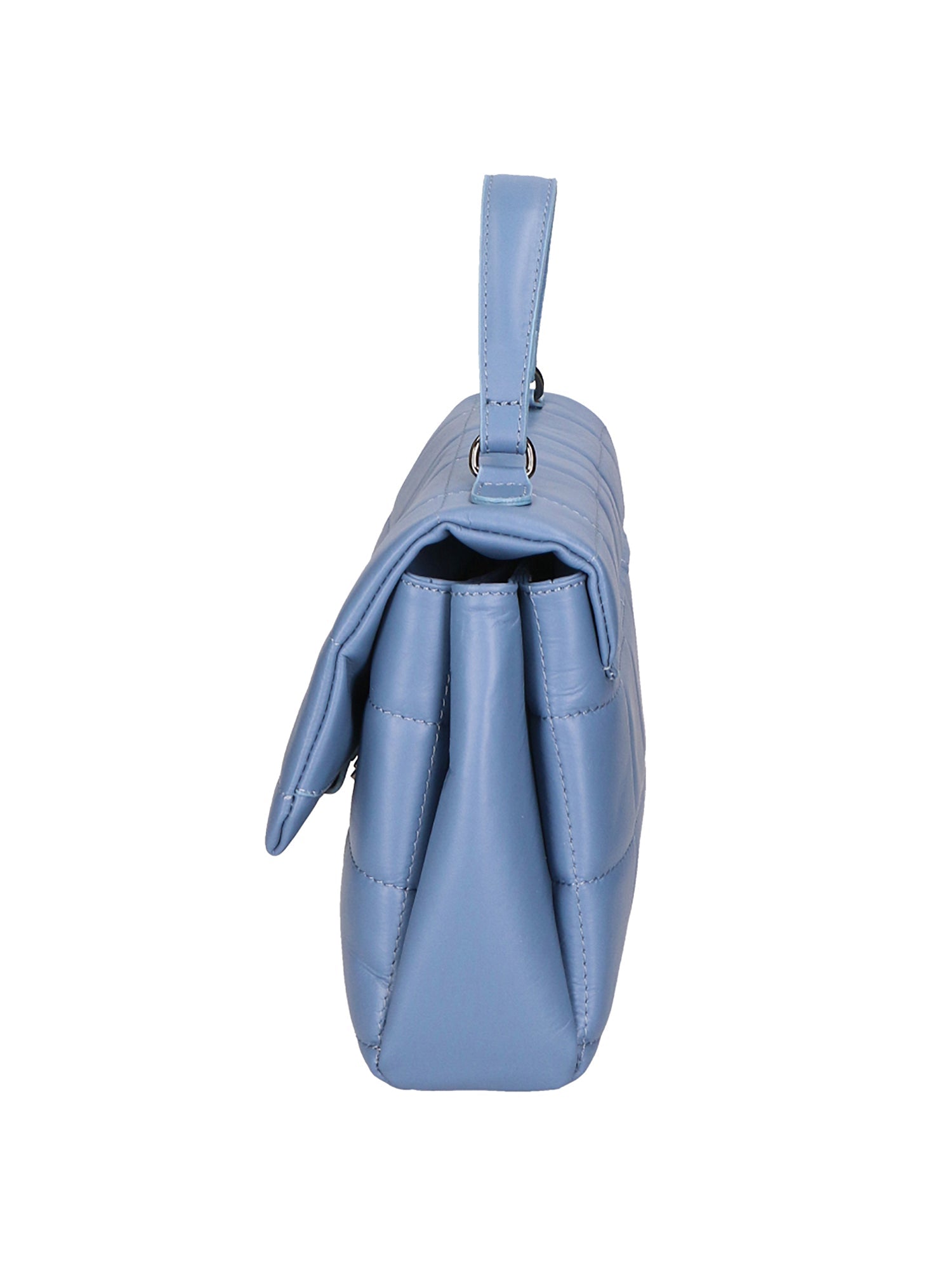 Purple Women's Handbag in Genuine Leather Made in Italy 17x28x7 cm