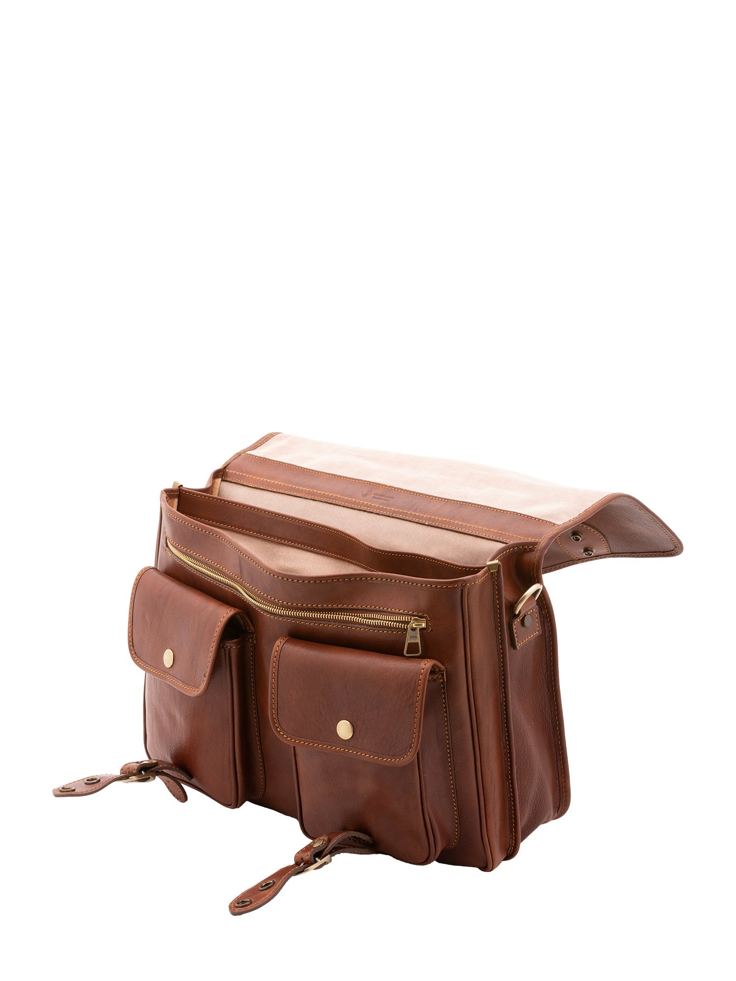 Borsa a mano unisex vera pelle Made in Italy 4015-MARRONE Alessia Firenze