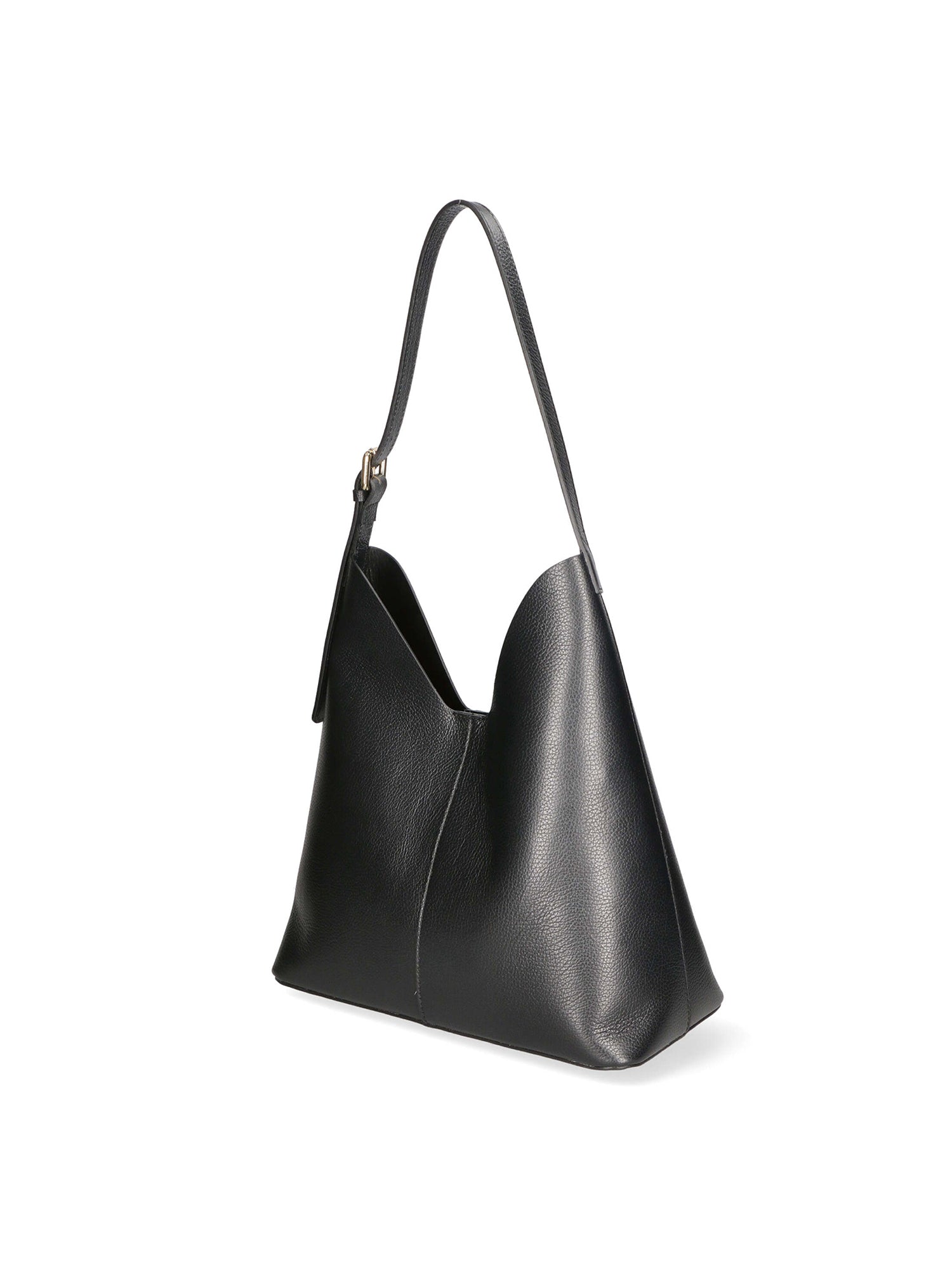 Lucetta Borsa a spalla da donna Vera pelle 04513-D28 NERO BLACK Chiara Ferretti